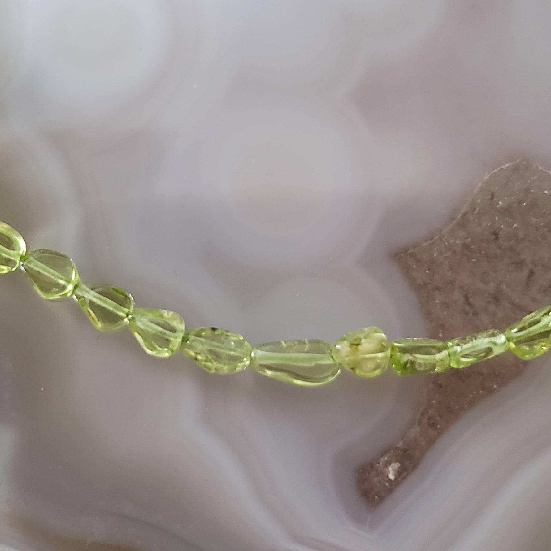  Peridot Gemstone Beads | 38 cm, 15 inch Strand | Pear Shape | Green 1