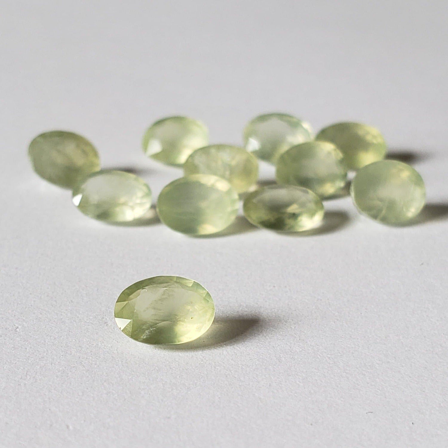  Prehnite | Oval Cut | Apple Green | 7.5x6mm 