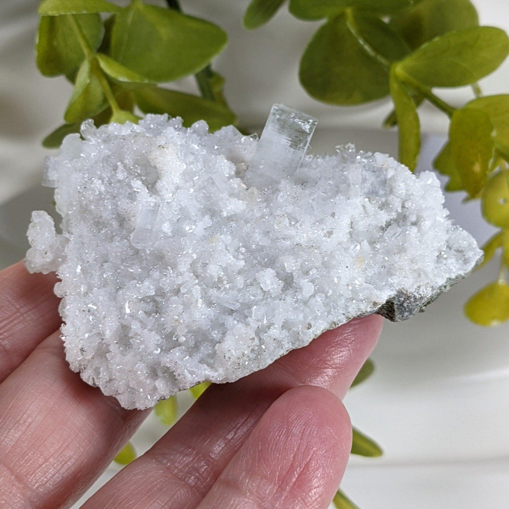  Prehnite and Apophyllite Crystal Cluster | 66 grams | Mumbai, India 8
