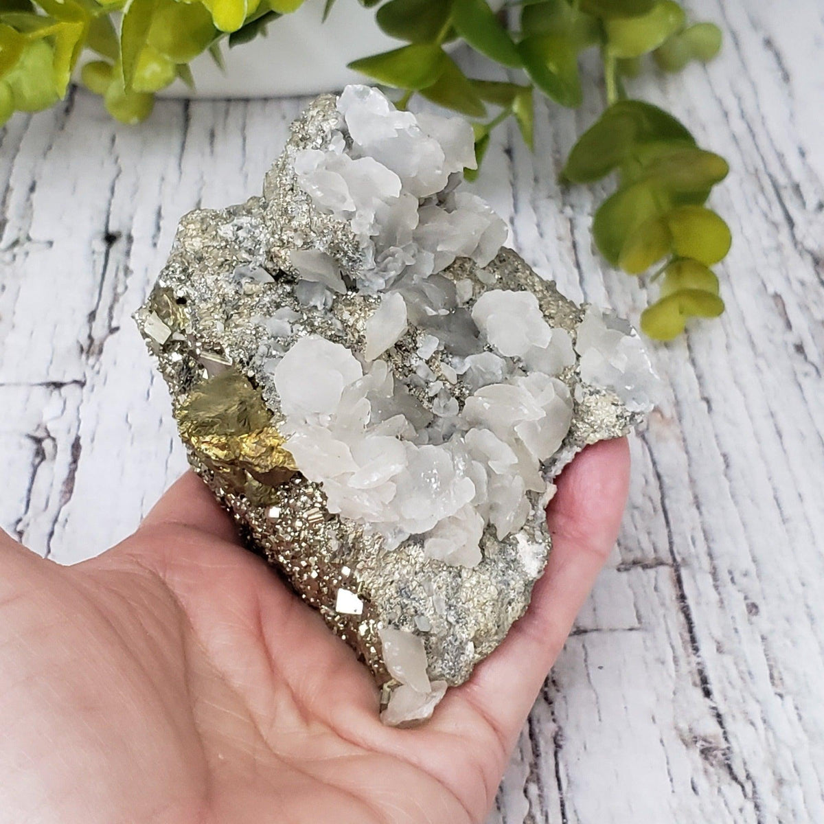  Pyrite Interlocking with Calcite | 865 gr | Huaron Mine, Peru 1