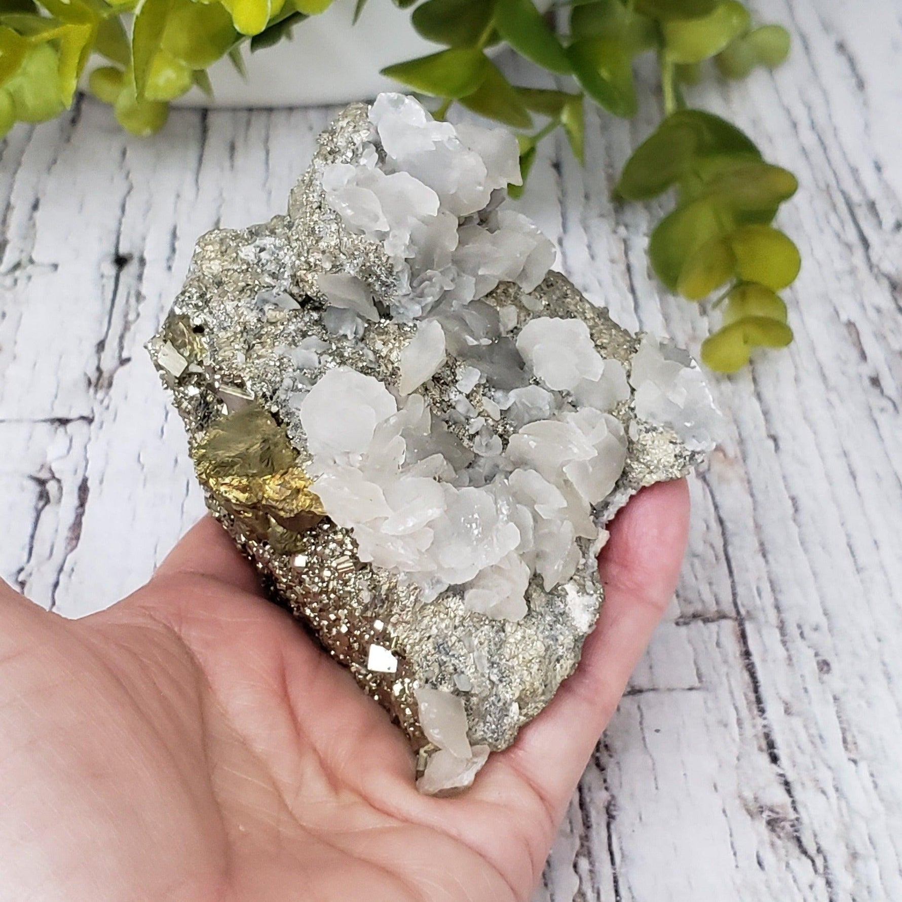  Pyrite Interlocking with Calcite | 865 gr | Huaron Mine, Peru 1