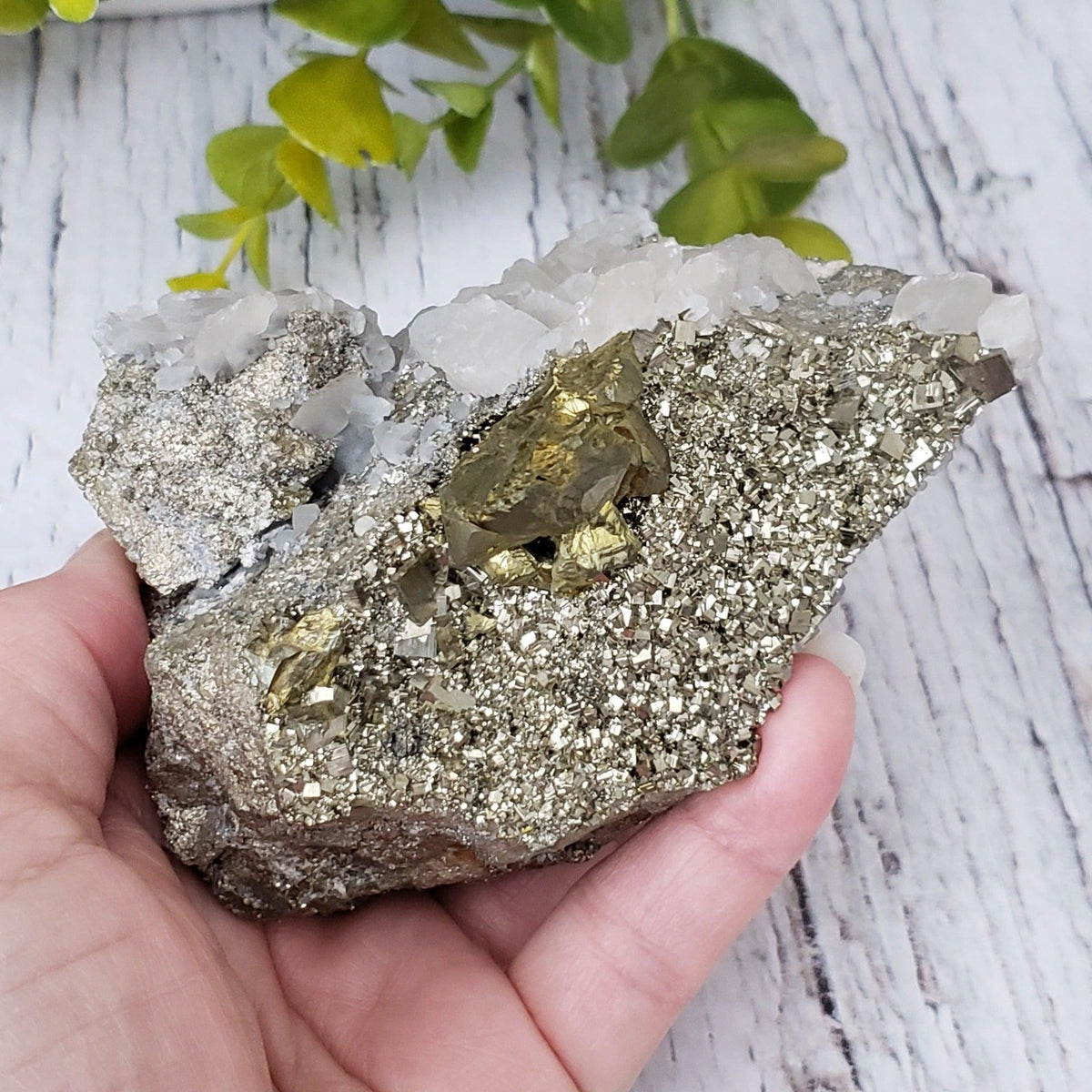  Pyrite Interlocking with Calcite | 865 gr | Huaron Mine, Peru 2