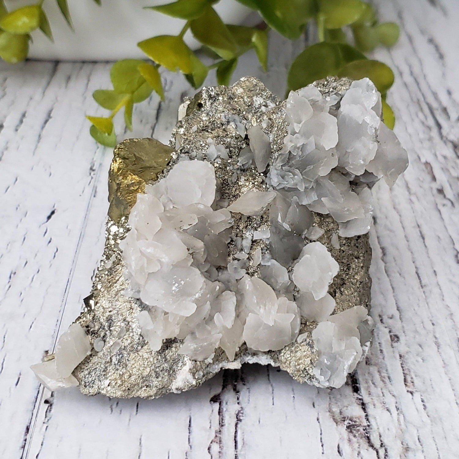  Pyrite Interlocking with Calcite | 865 gr | Huaron Mine, Peru 