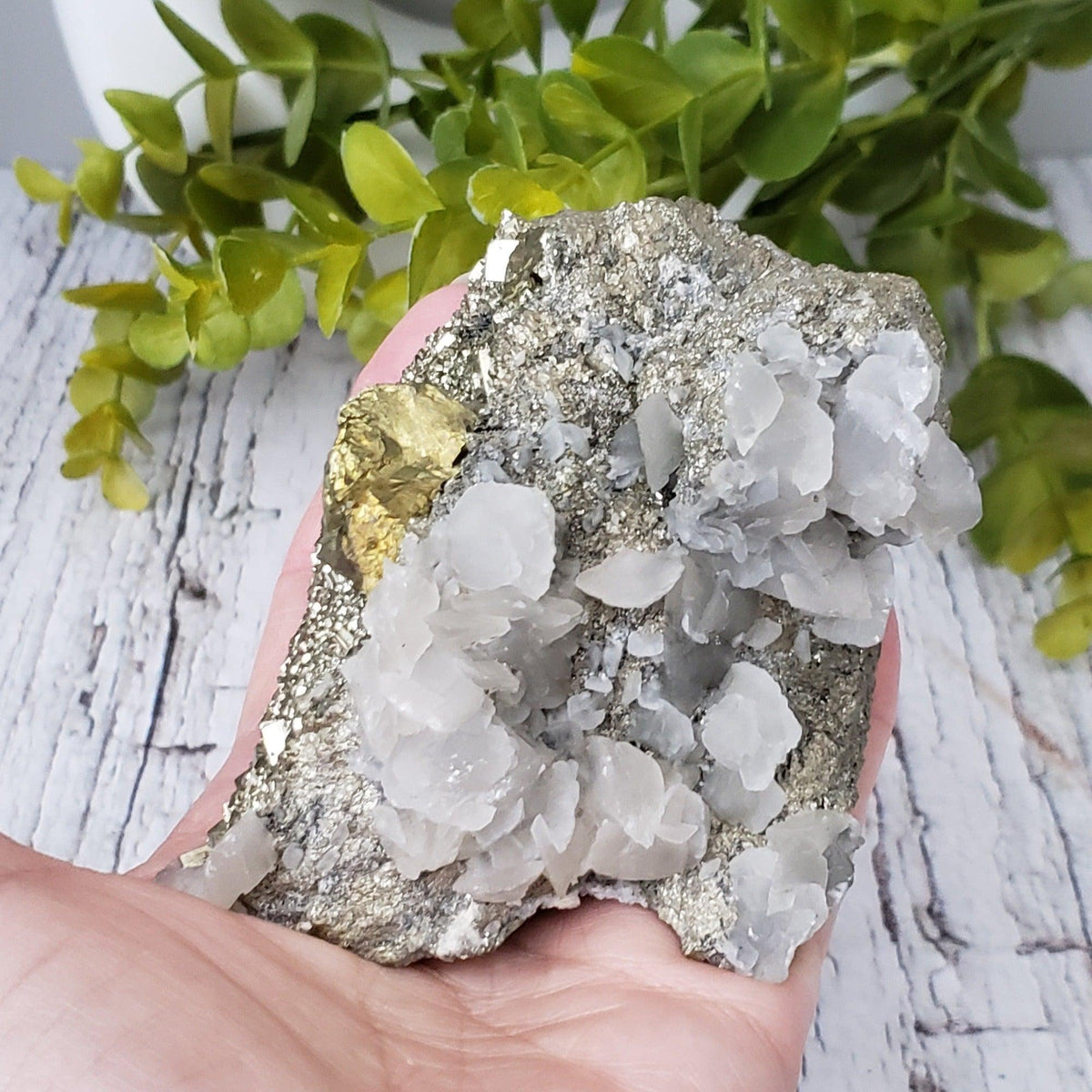  Pyrite Interlocking with Calcite | 865 gr | Huaron Mine, Peru 5