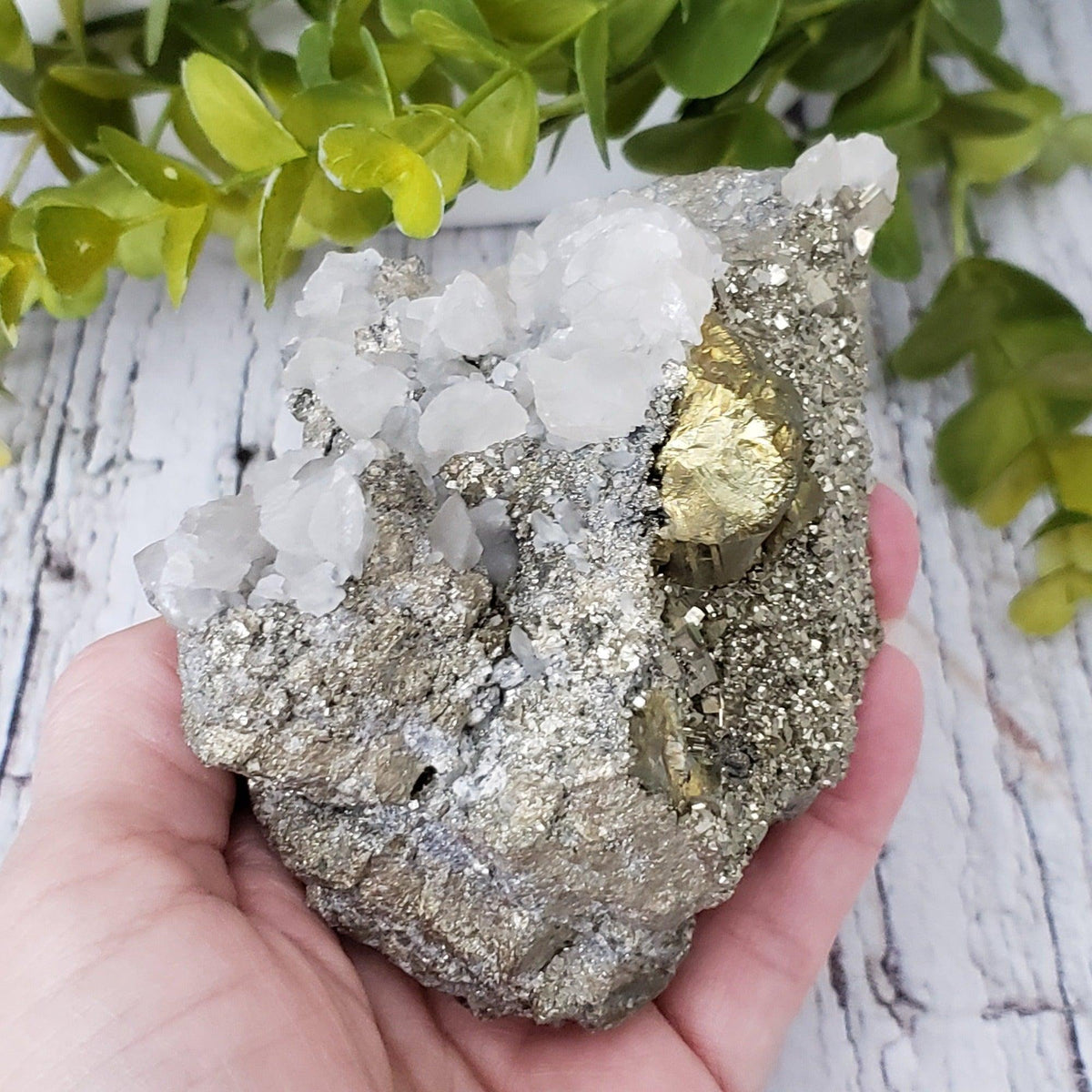  Pyrite Interlocking with Calcite | 865 gr | Huaron Mine, Peru 7