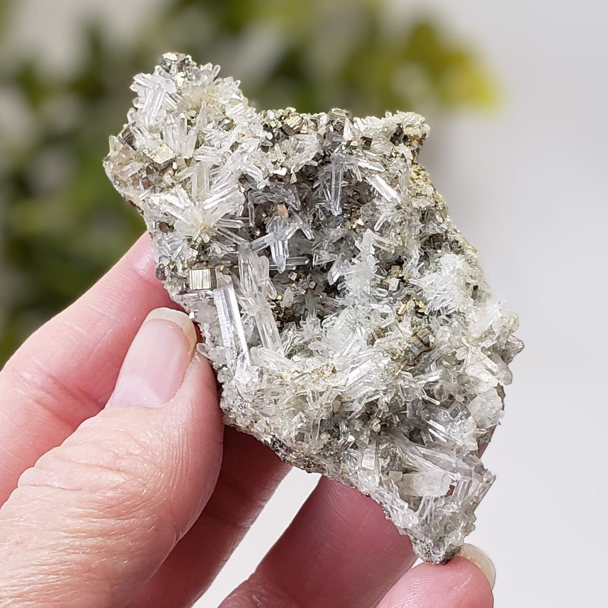  Pyrite on Quartz Crystals | Natural Raw Mineral | 59 Grams | Peru 