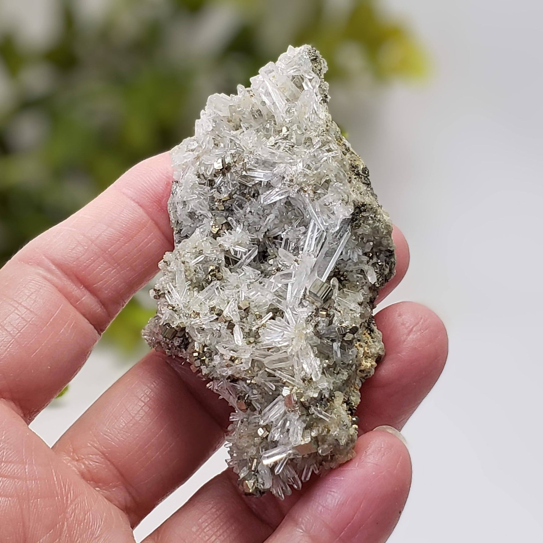  Pyrite on Quartz Crystals | Natural Raw Mineral | 59 Grams | Peru 2