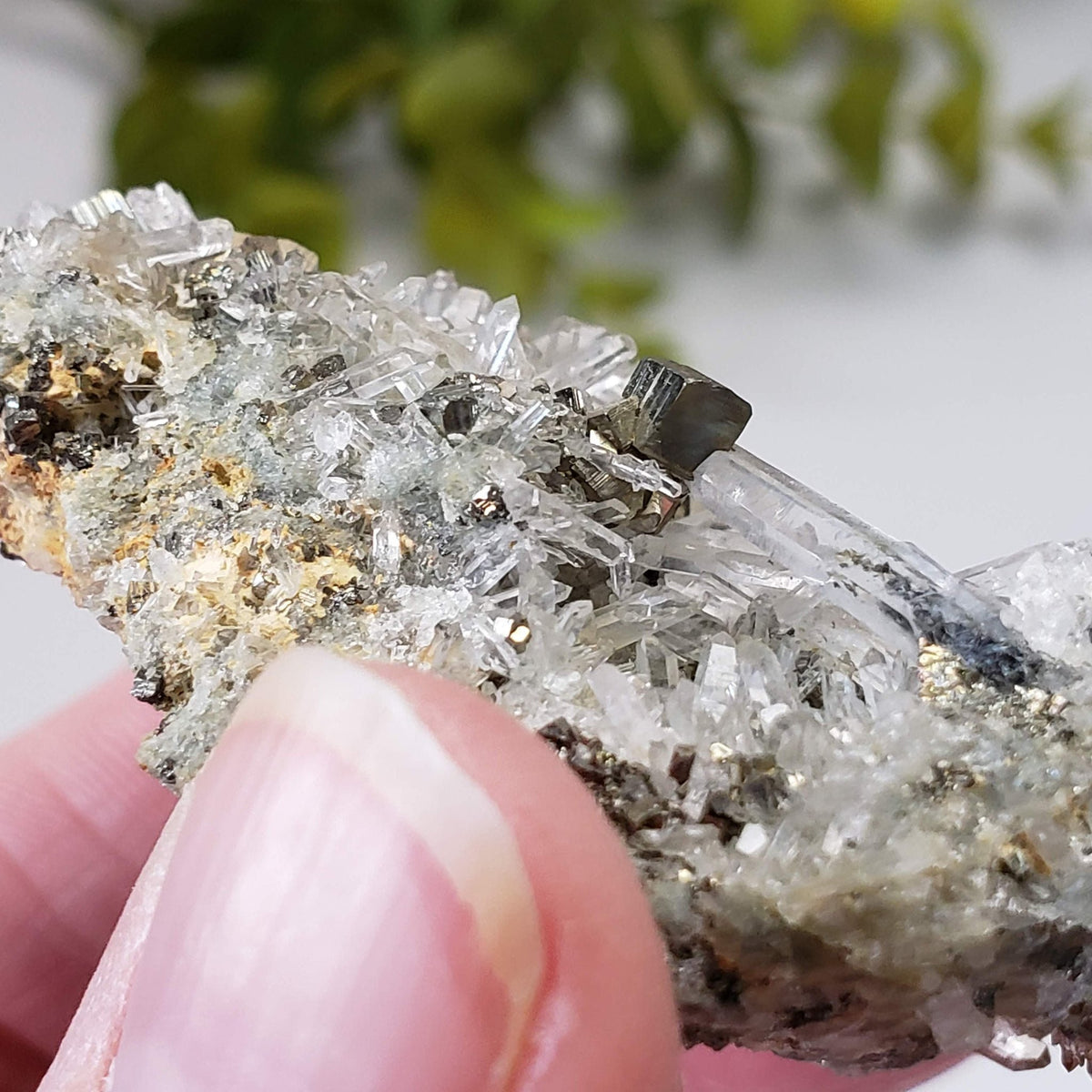  Pyrite on Quartz Crystals | Natural Raw Mineral | 59 Grams | Peru 5