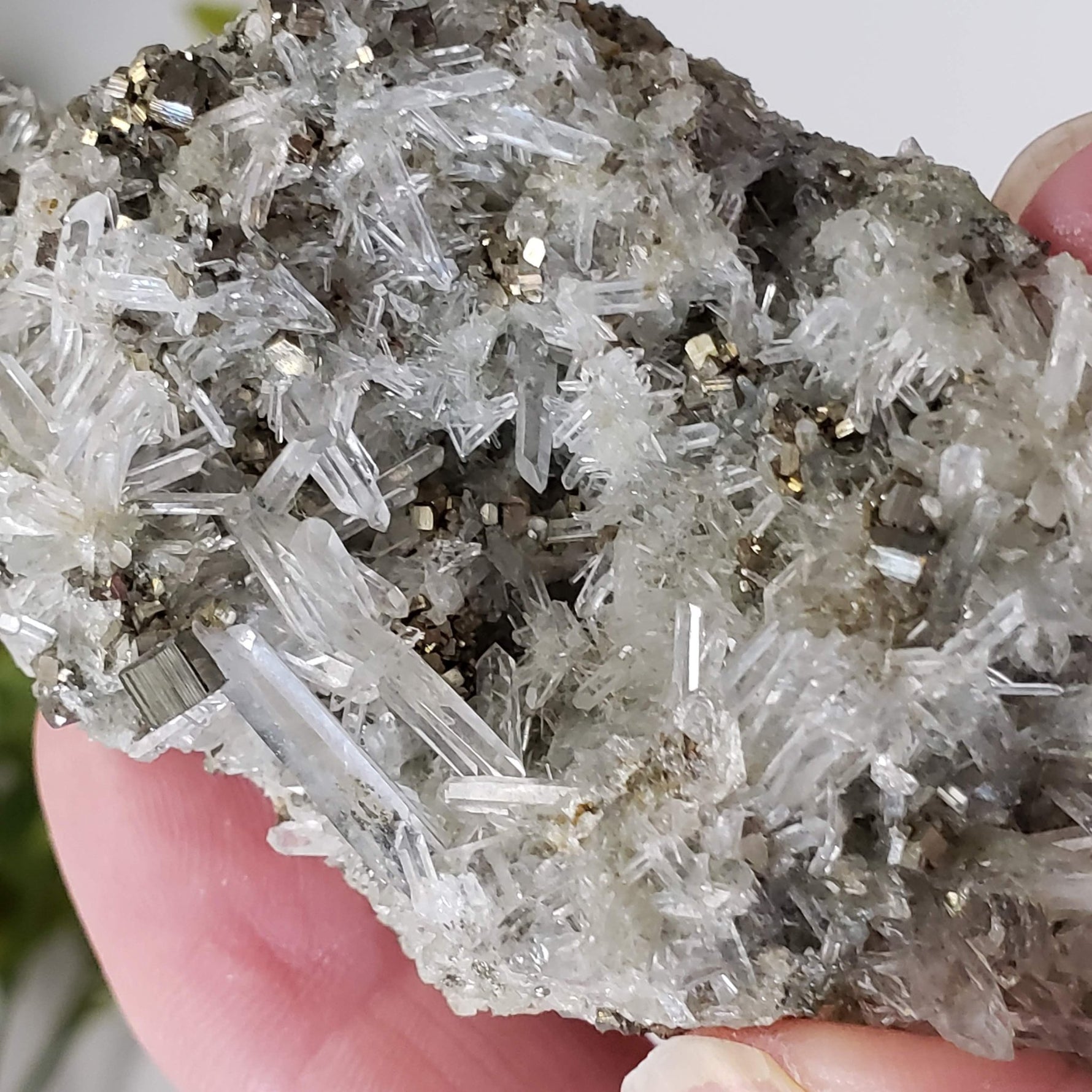  Pyrite on Quartz Crystals | Natural Raw Mineral | 59 Grams | Peru 6