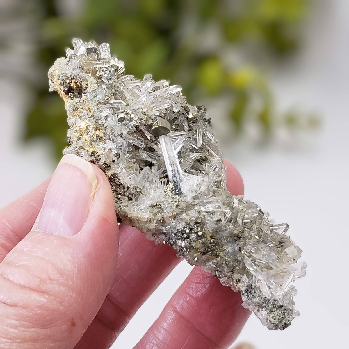  Pyrite on Quartz Crystals | Natural Raw Mineral | 59 Grams | Peru 8