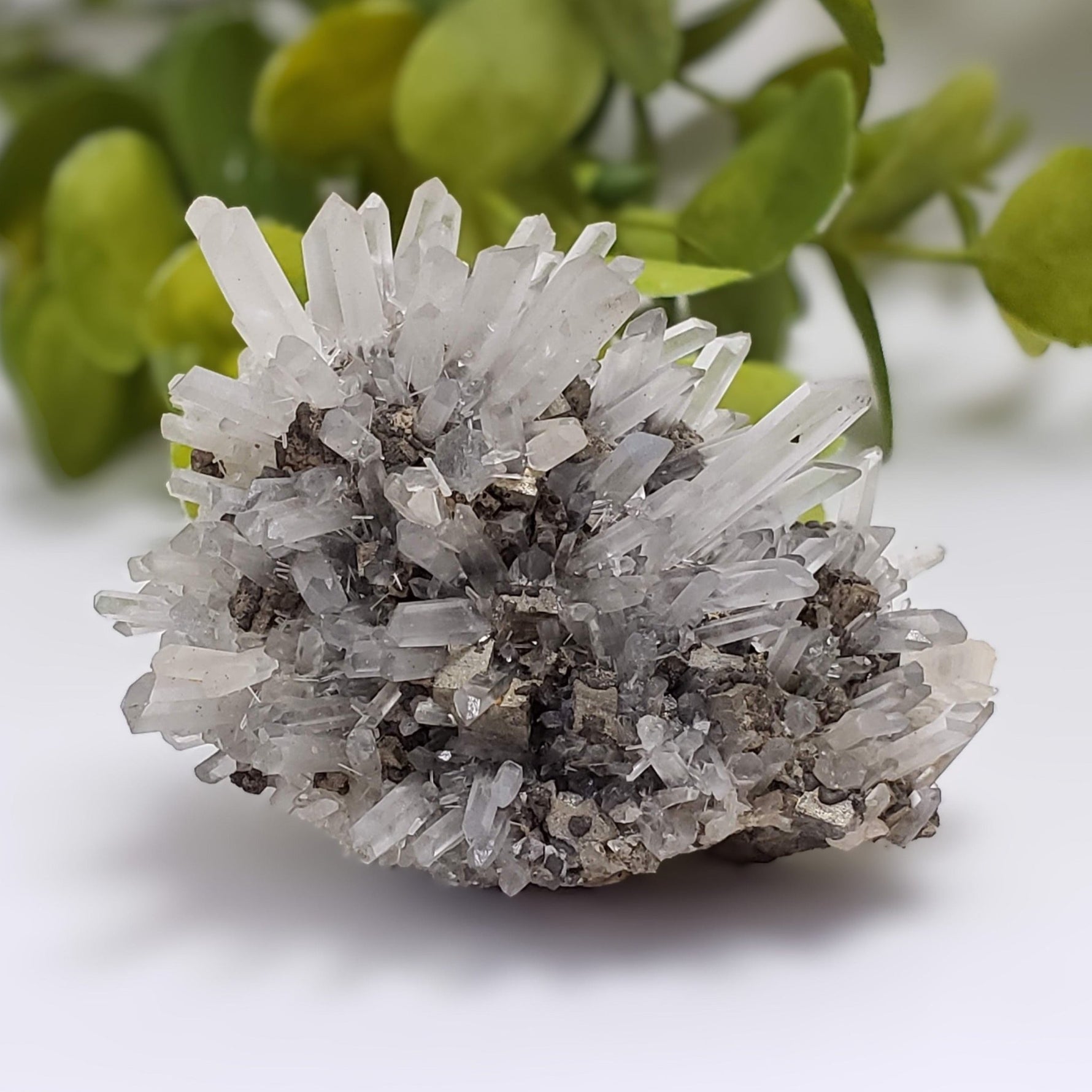  Pyrite on Quartz Crystals | Natural Raw Mineral | 90.6 Grams 