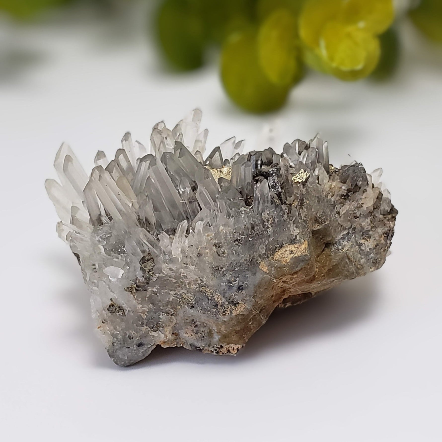  Pyrite on Quartz Crystals | Natural Raw Mineral | 90.6 Grams 2