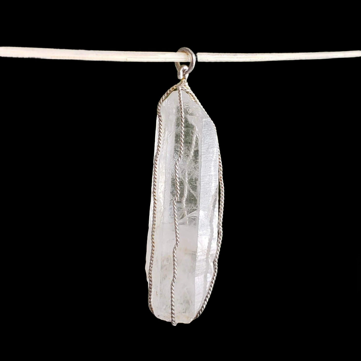  Quartz Pendant | 925 Silver Wire Wrapped Pendant | Natural Clear Quartz Point 