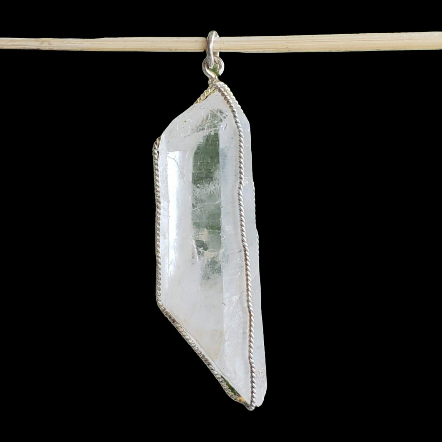  Quartz Pendant | 925 Silver Wire Wrapped Pendant | Natural Clear Quartz Point 1