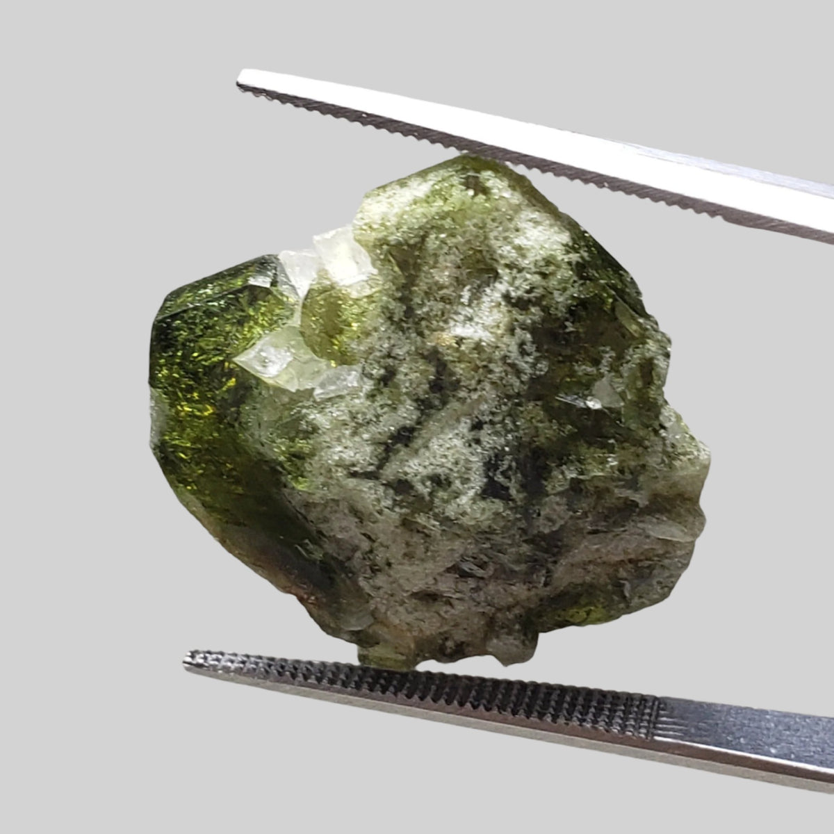  Rare Uvite Tourmaline Crystal | Natural Green with Magnesite | 4.75 grams | Brumado, Bahia, Brazil 