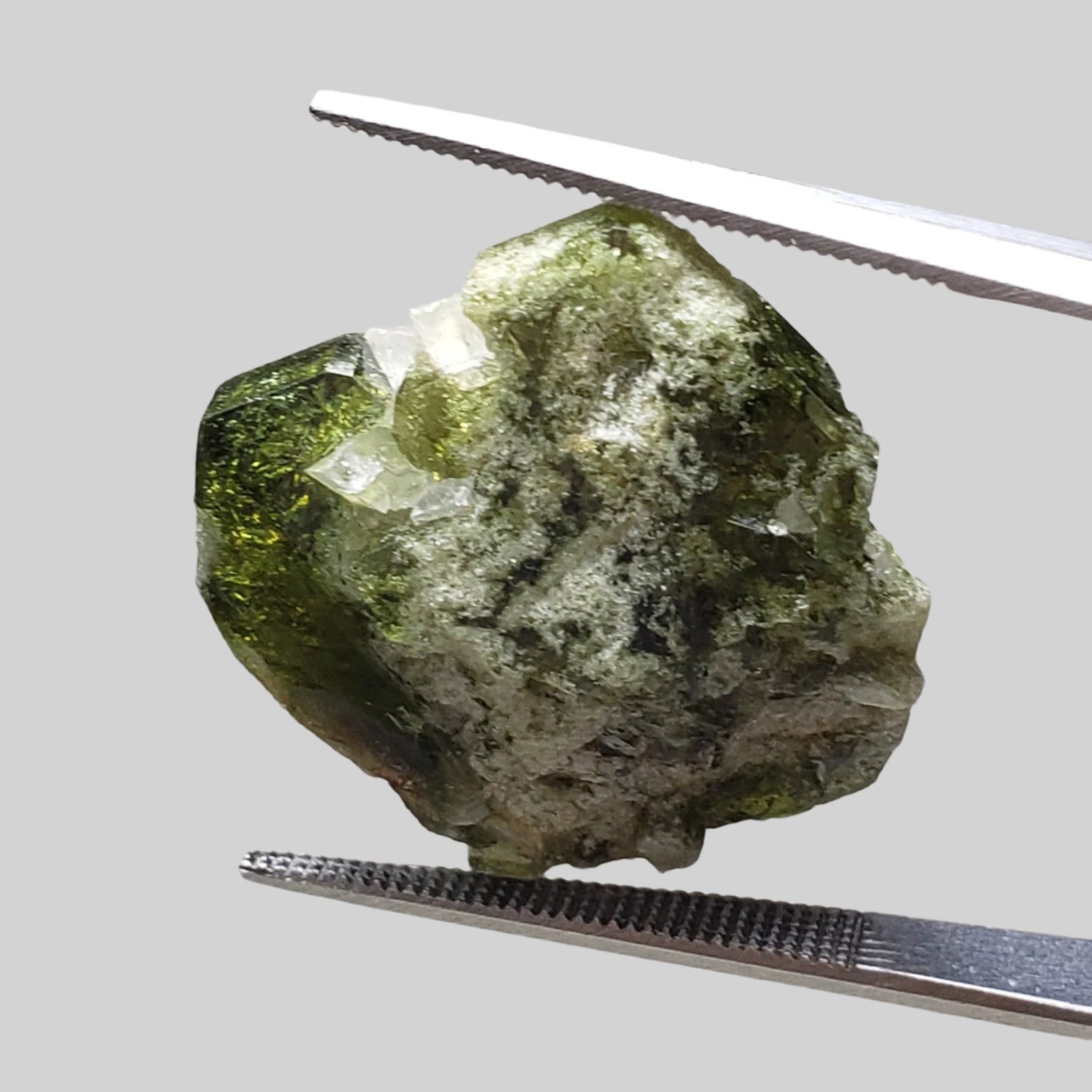  Rare Uvite Tourmaline Crystal | Natural Green with Magnesite | 4.75 grams | Brumado, Bahia, Brazil 