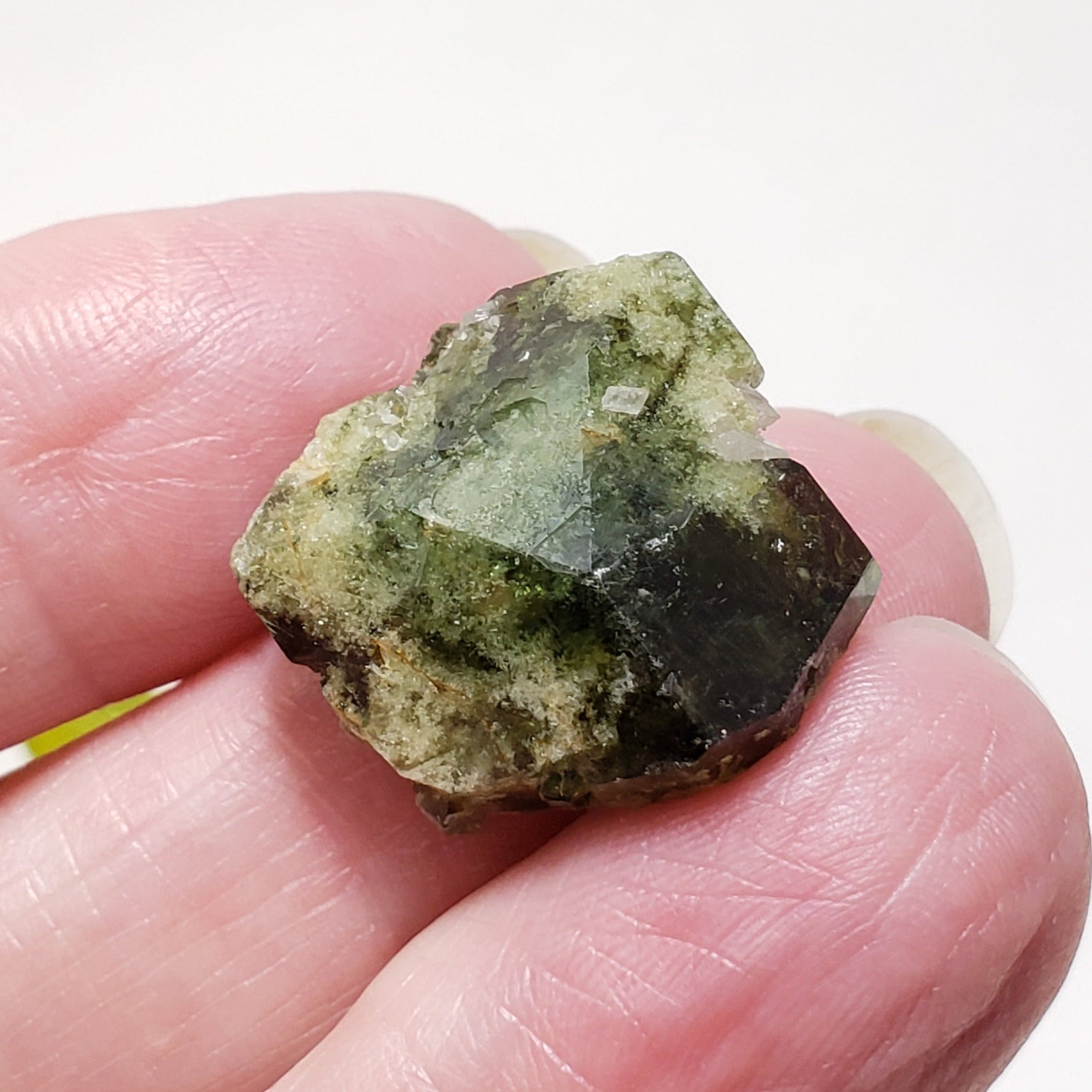  Rare Uvite Tourmaline Crystal | Natural Green with Magnesite | 4.75 grams | Brumado, Bahia, Brazil 7