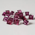  Rhodolite Garnet | Square Cut | Reddish Purple | 4mm 2