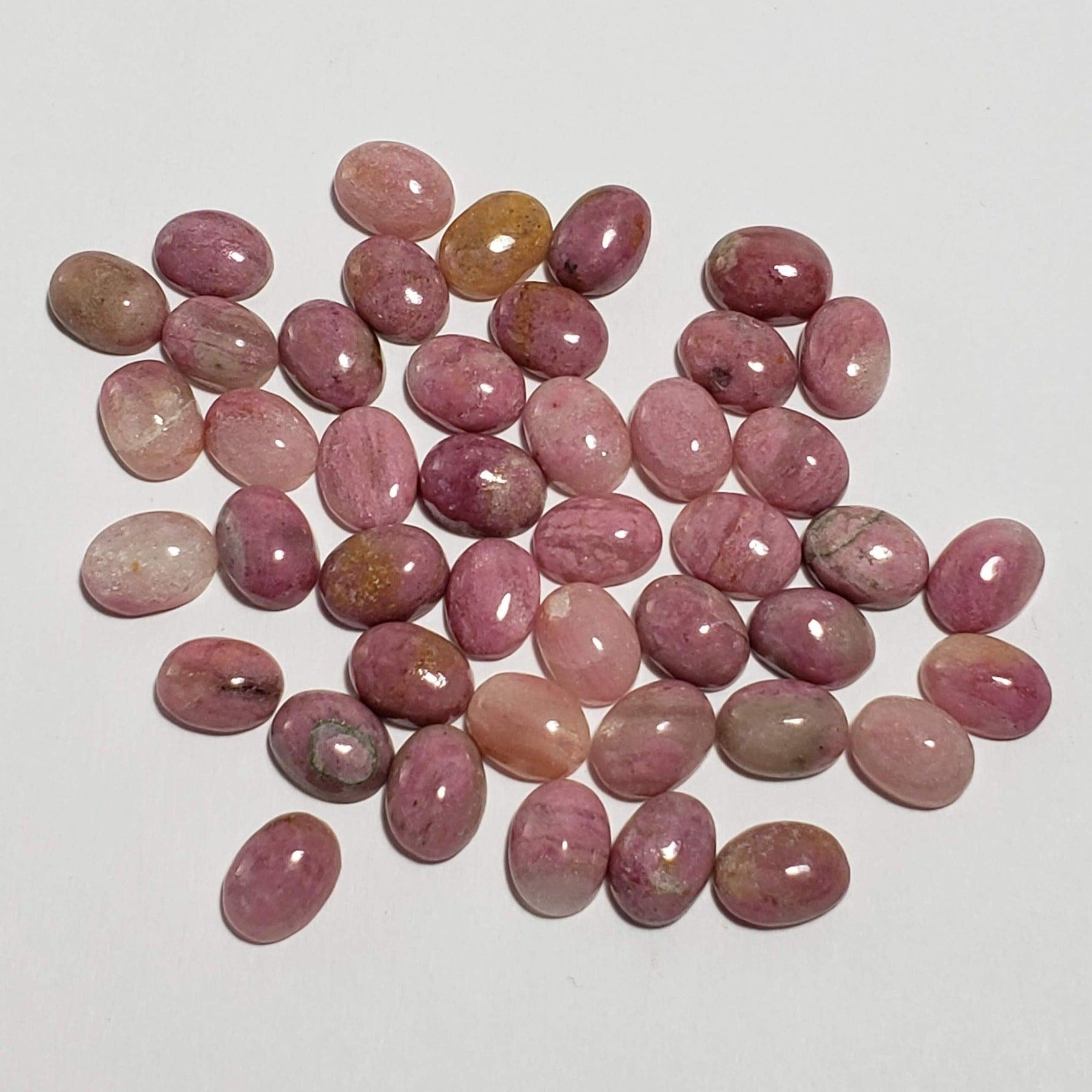 Rhodonite | Oval Cabochon | Pink | 8x6mm 4