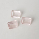  Rose Quartz | 3 Piece Lot | Octagon Cut | 8x6mm | Africa 