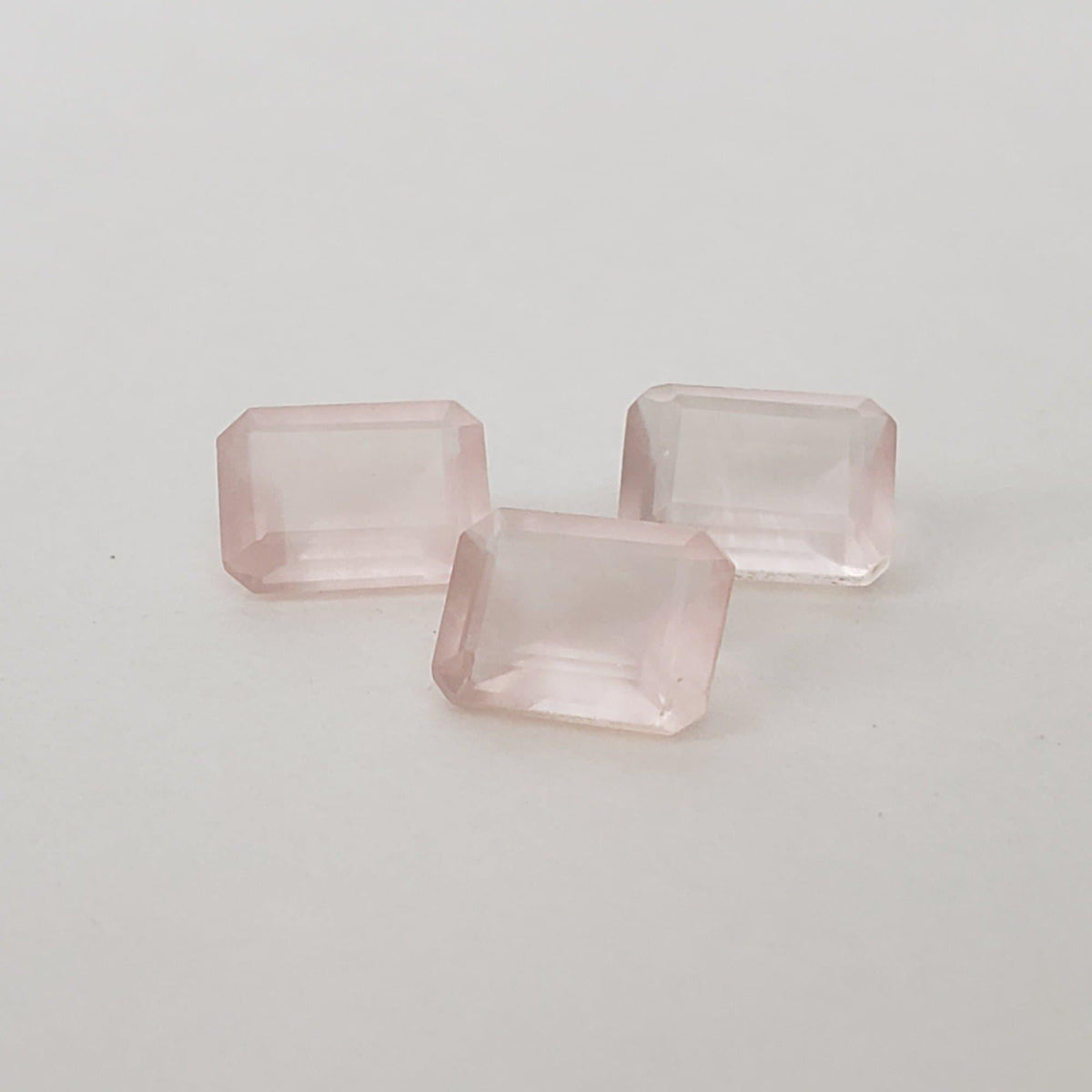  Rose Quartz | 3 Piece Lot | Octagon Cut | 8x6mm | Africa 1