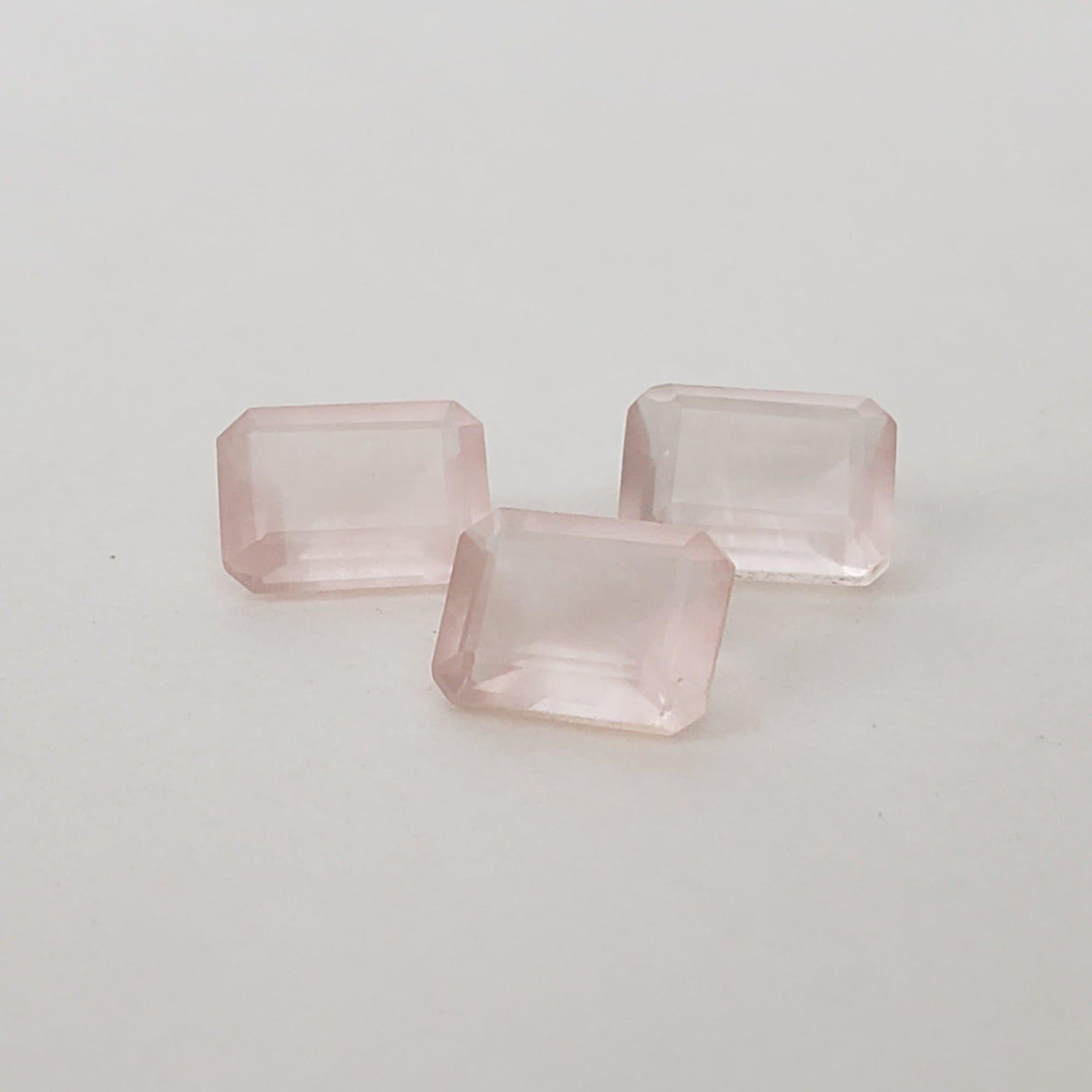  Rose Quartz | 3 Piece Lot | Octagon Cut | 8x6mm | Africa 1