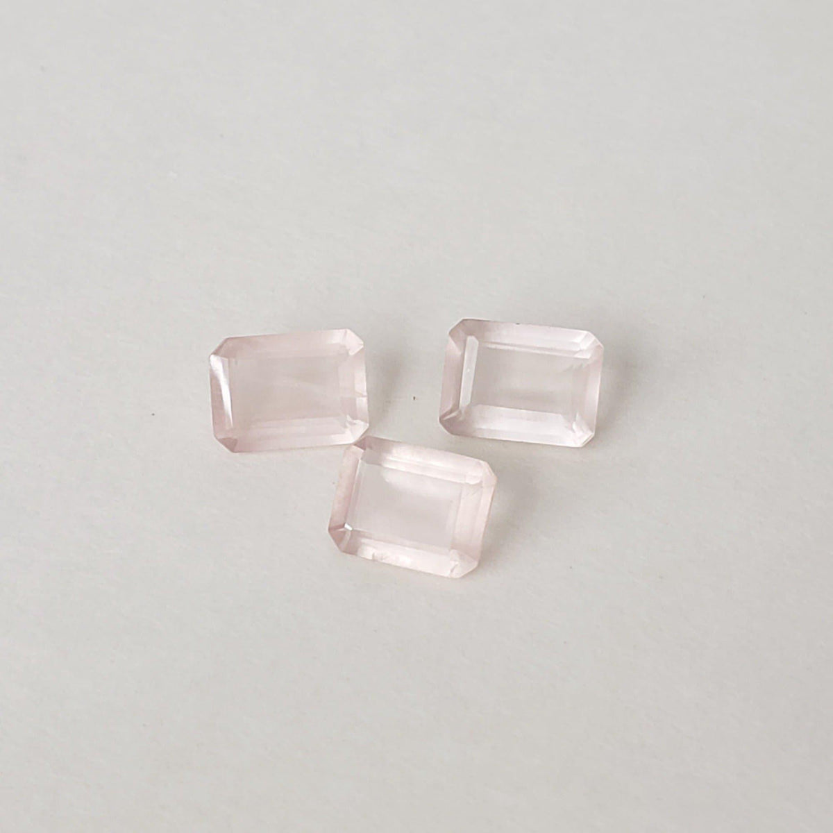  Rose Quartz | 3 Piece Lot | Octagon Cut | 8x6mm | Africa 2