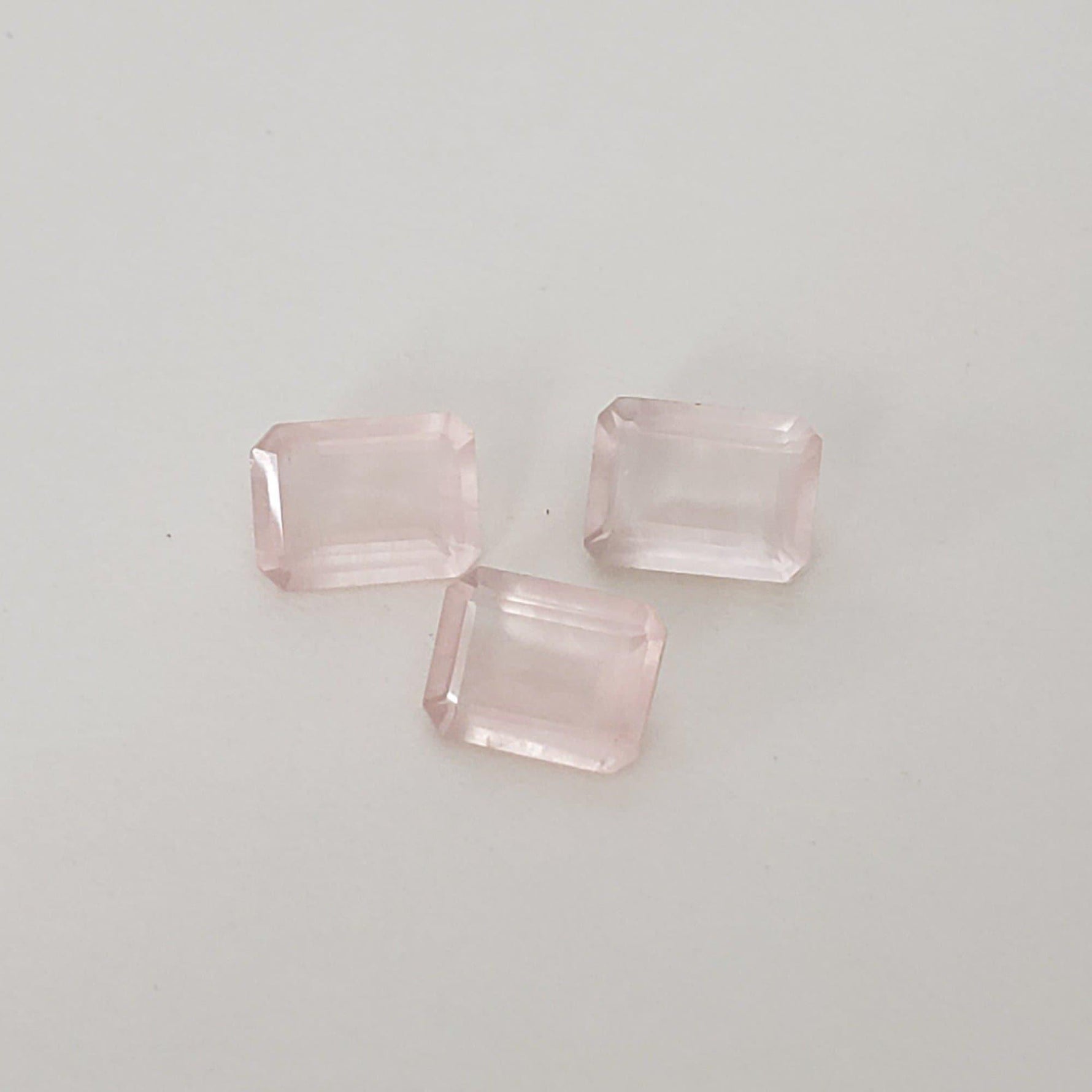  Rose Quartz | 3 Piece Lot | Octagon Cut | 8x6mm | Africa 3