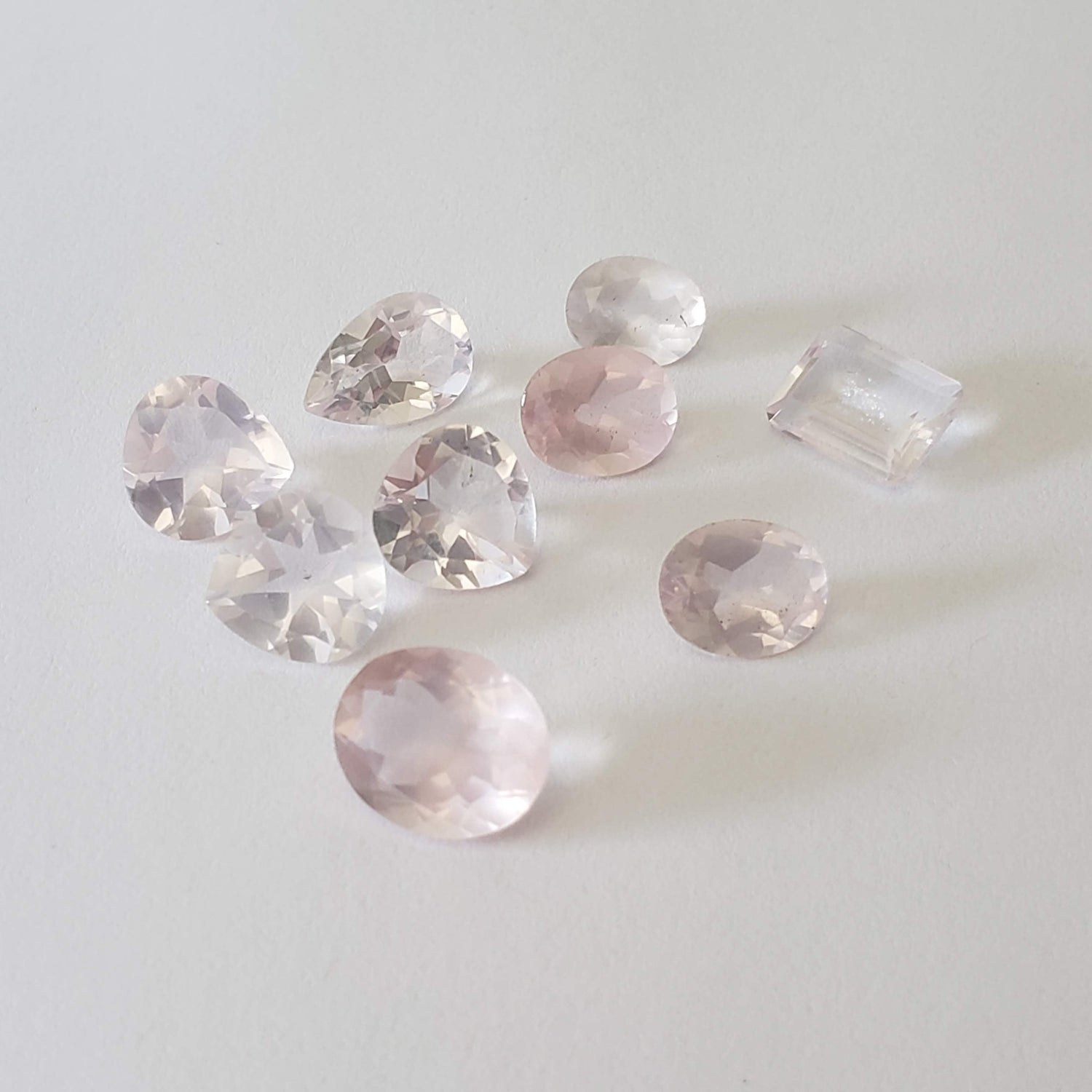 Rose Quartz | 9 Piece Rose Quartz Parcel | Mixed Shape | Mixed Size | 25ct | Brazil | SO24 1