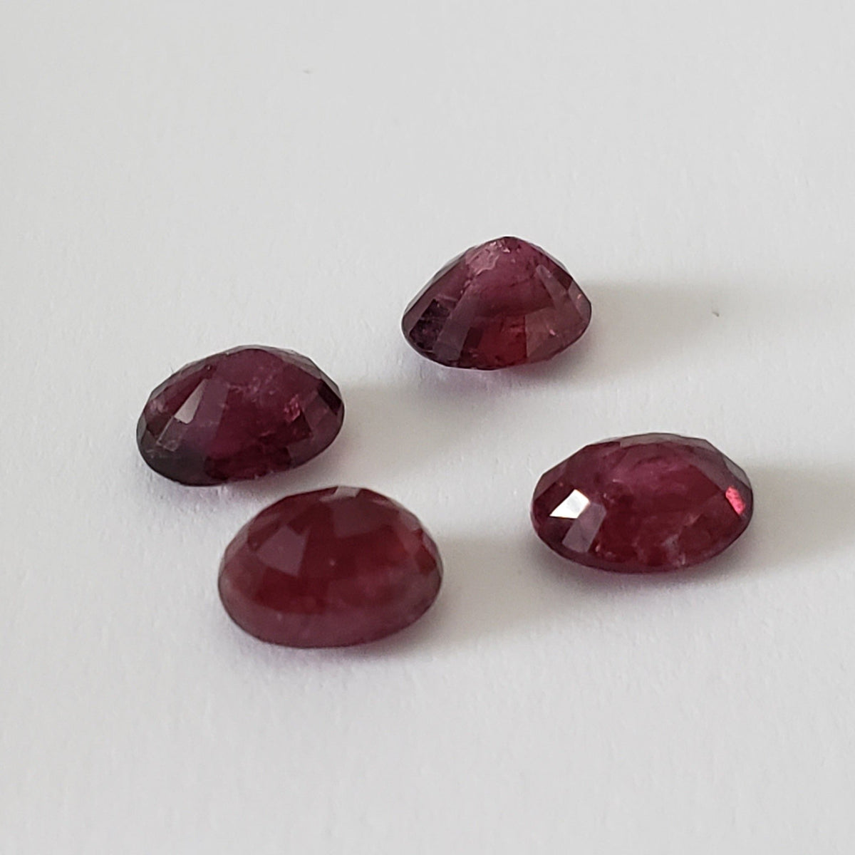  Rubellite | 4 piece Lot | Oval Cut | Dark Purple | 7x5mm | Madagascar 2