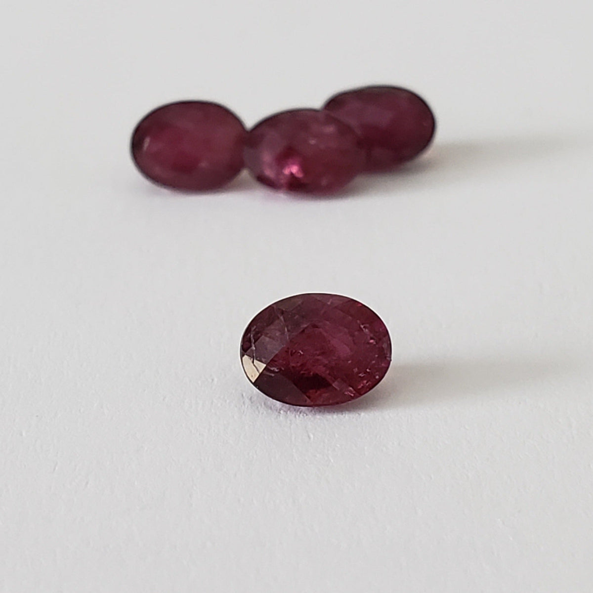  Rubellite | 4 piece Lot | Oval Cut | Dark Purple | 7x5mm | Madagascar 3