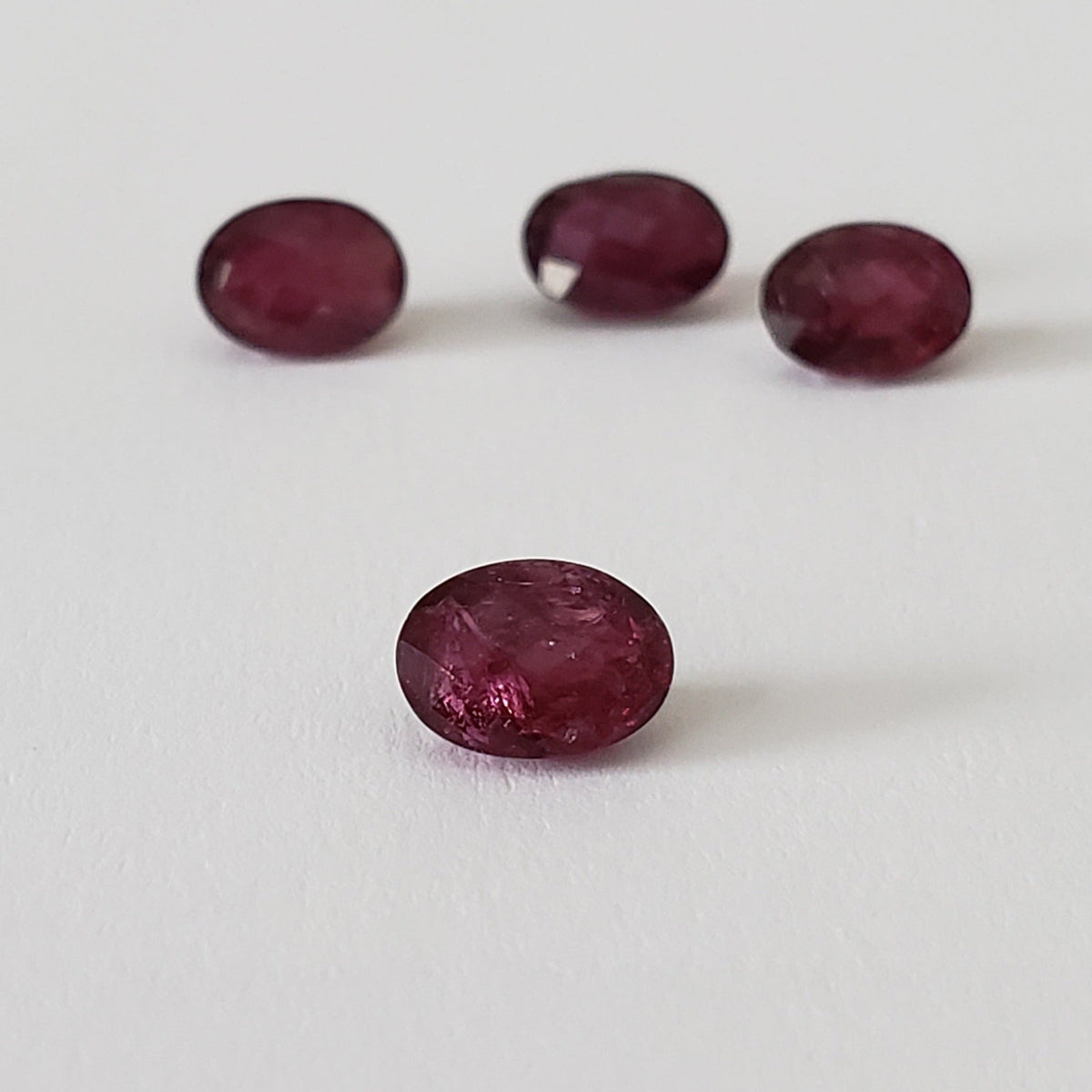  Rubellite | 4 piece Lot | Oval Cut | Dark Purple | 7x5mm | Madagascar 4