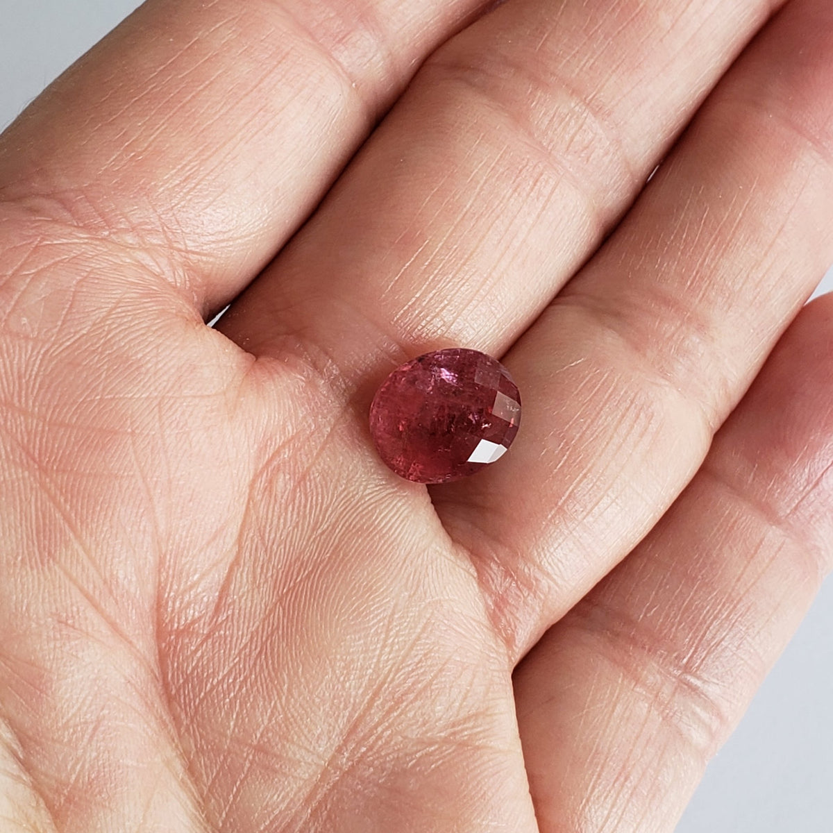  Rubellite | Checkerboard Oval Cut | 12x10mm | SO24 7
