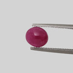  Ruby | Oval Cabochon | Pigeon Blood Red | 7x6mm 1.56ct | Myanmar 