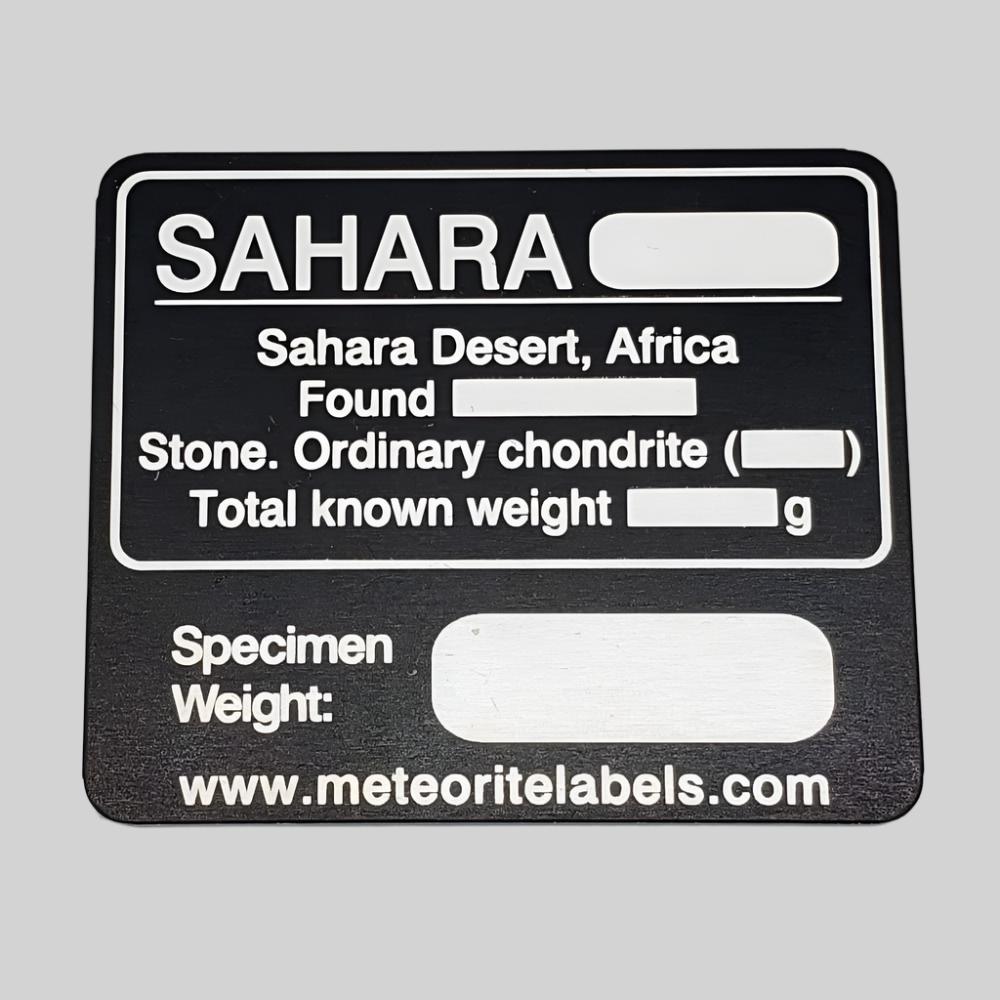  Sahara Meteorite | Universal Flat Metal Label 