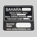  Sahara Meteorite | Universal Flat Metal Label 