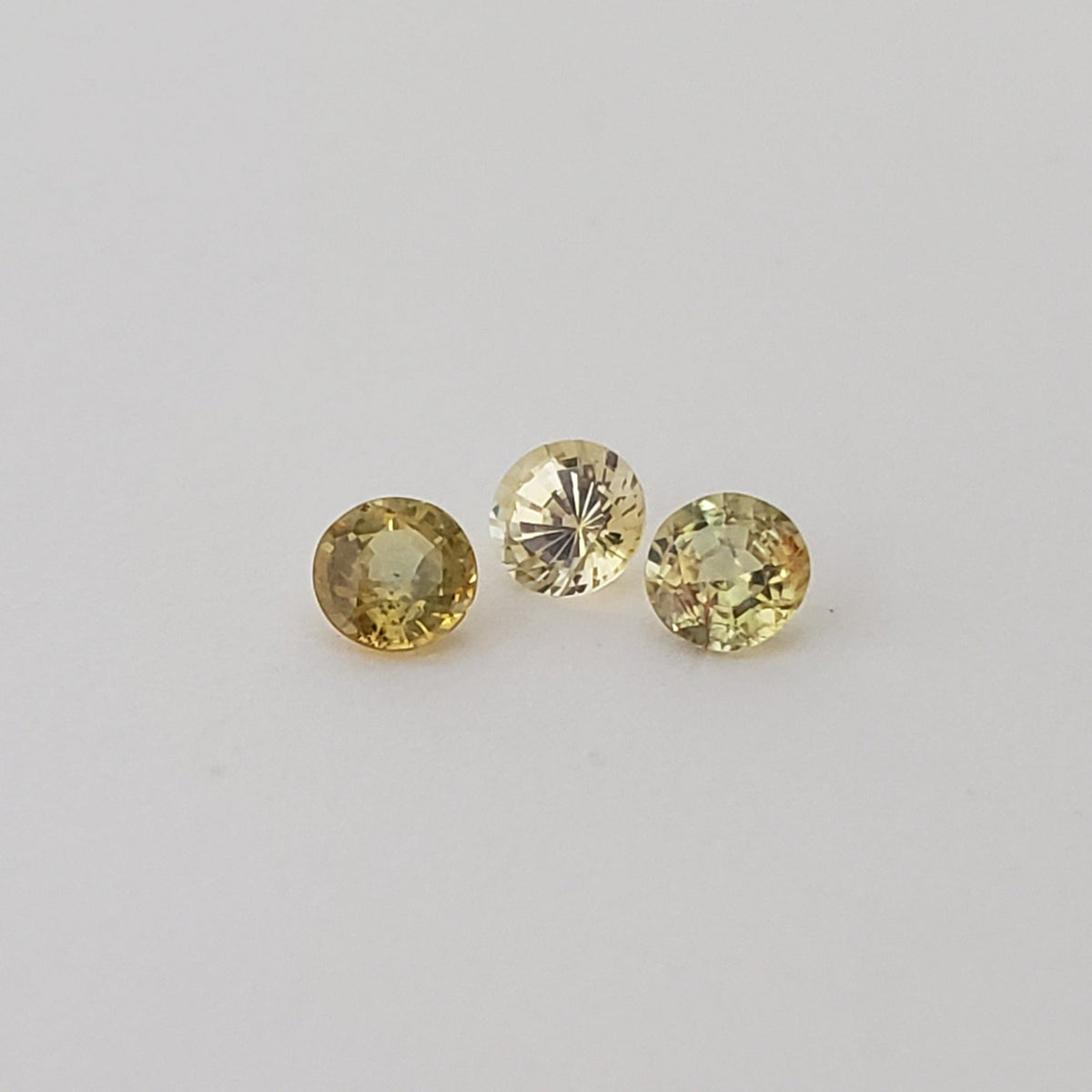  Sapphire | 3 Piece Sapphire Parcel | Round Cut | Canary Yellow | 3.6mm .60tcw | SO24 
