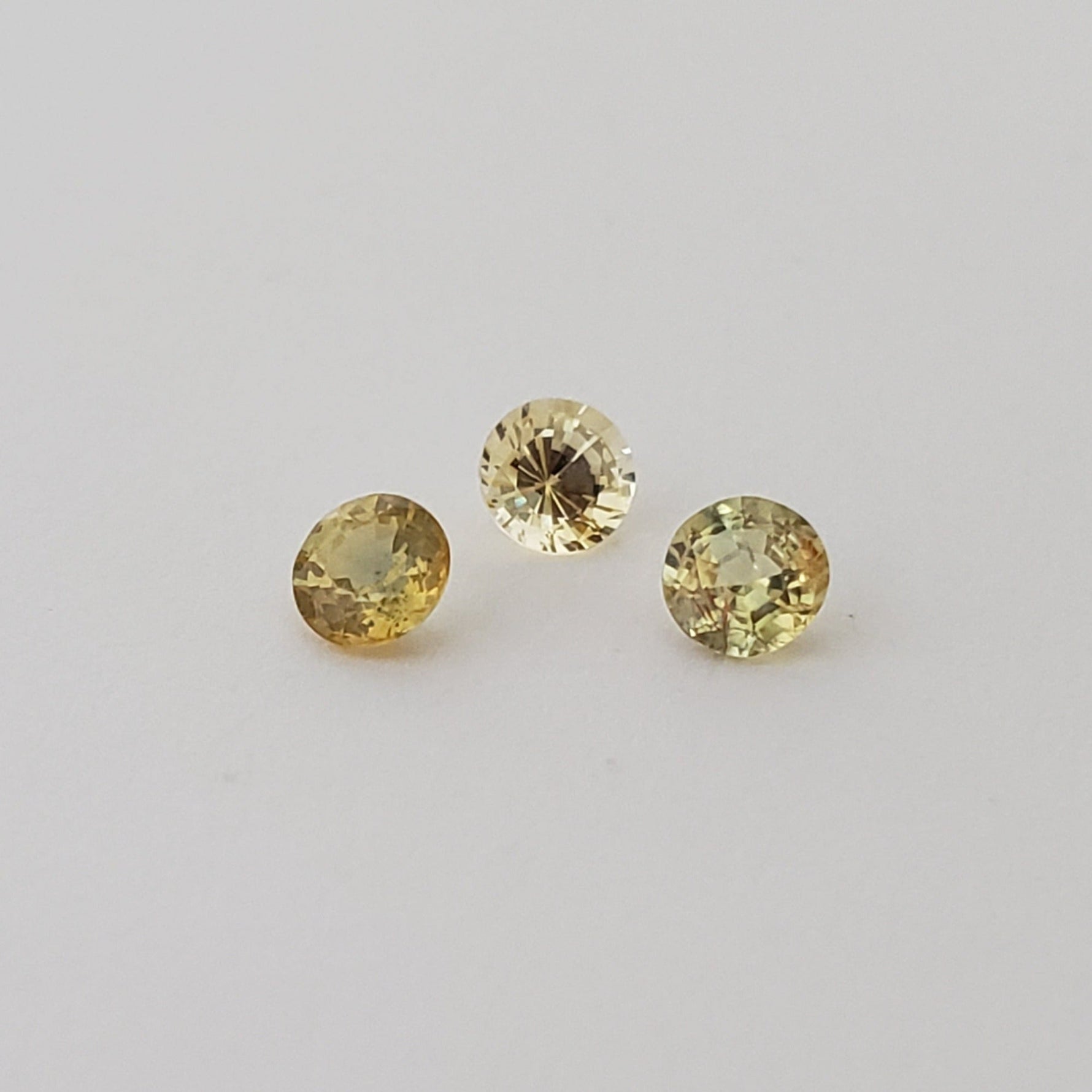  Sapphire | 3 Piece Sapphire Parcel | Round Cut | Canary Yellow | 3.6mm .60tcw | SO24 1