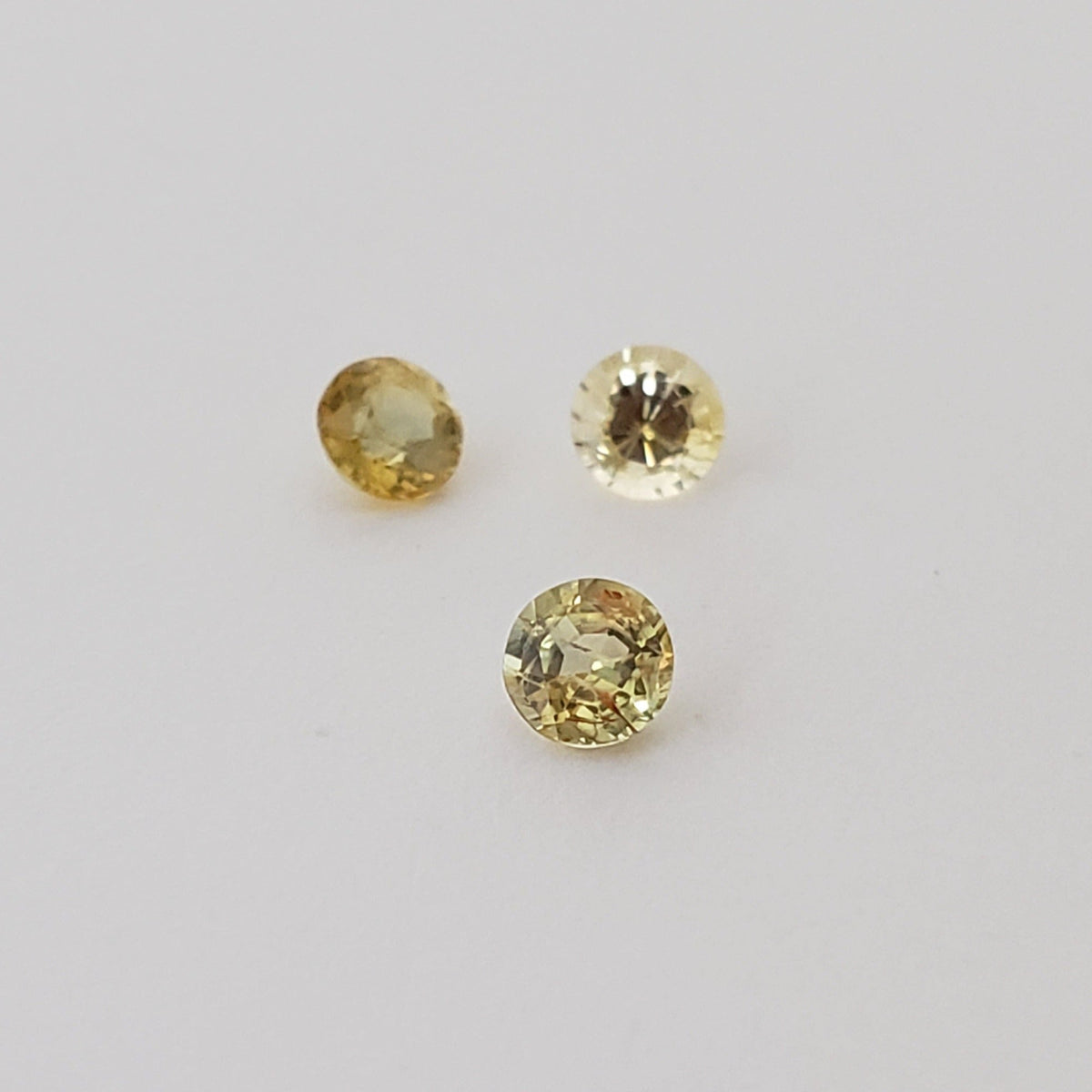  Sapphire | 3 Piece Sapphire Parcel | Round Cut | Canary Yellow | 3.6mm .60tcw | SO24 2