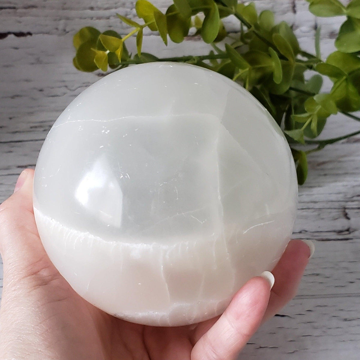  Selenite Satin Spar Sphere | 122 mm, 4.8 in | 2.133 kg 7