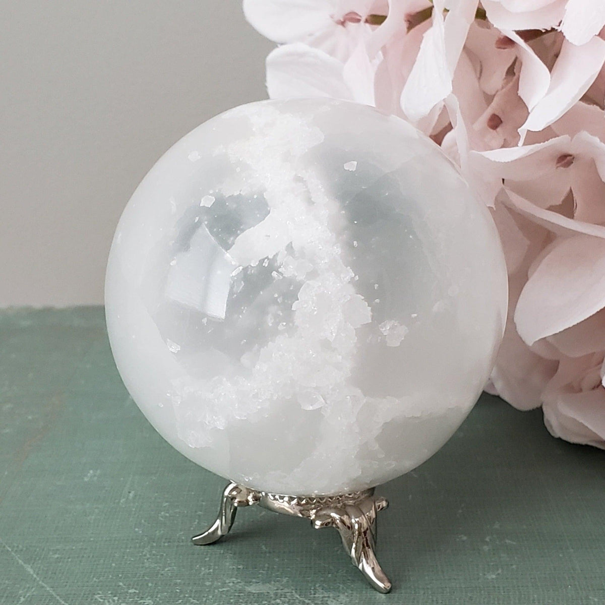  Selenite Satin Spar Sphere | 69 mm, 2.7 in | 398 grams 1
