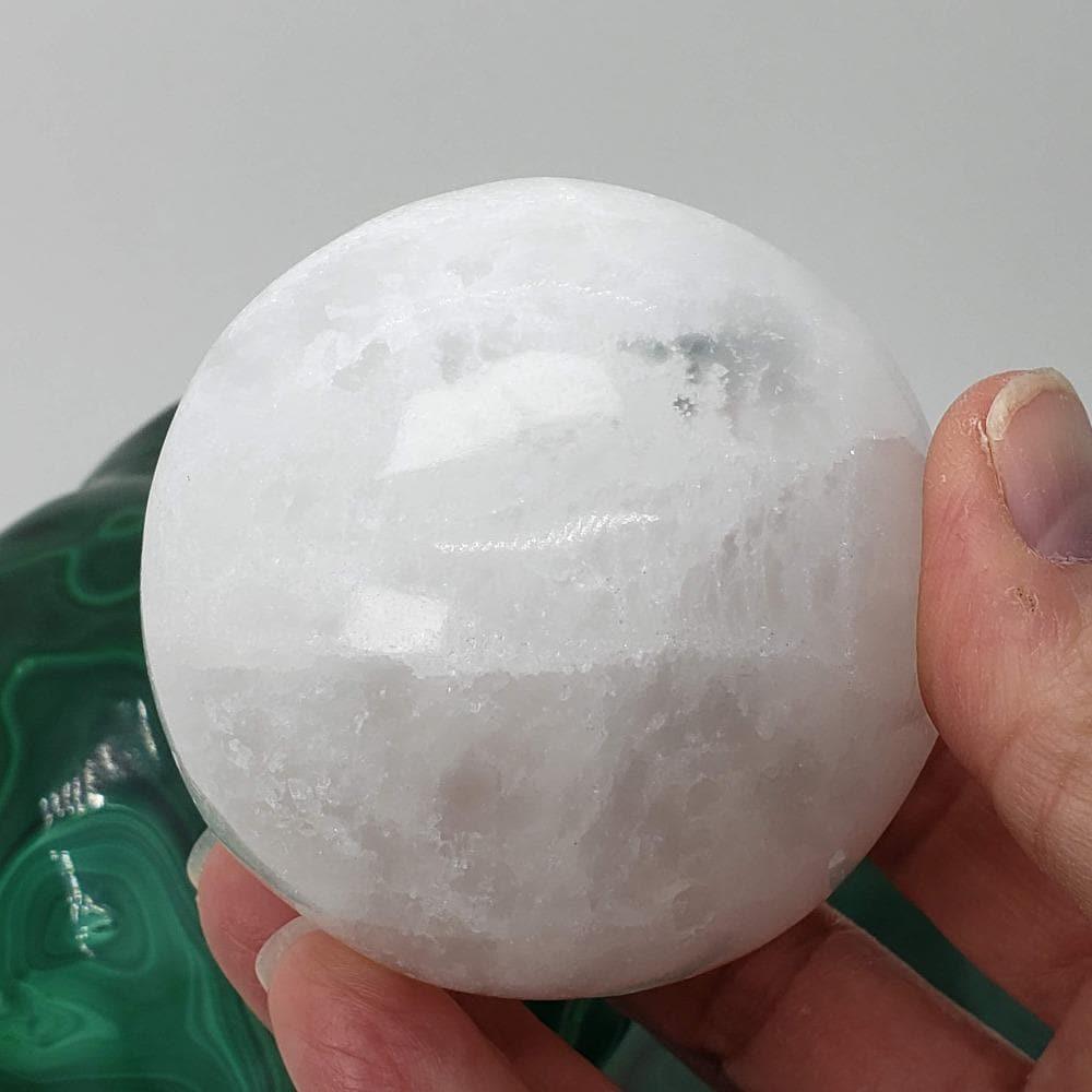 Selenite Satin Spar Sphere | 69 mm, 2.7 in | 402 grams 