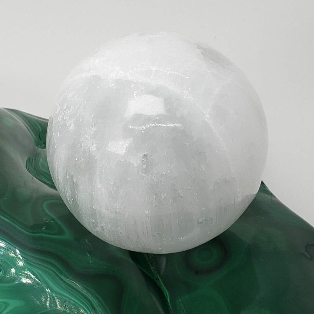  Selenite Satin Spar Sphere | 69 mm, 2.7 in | 402 grams 6