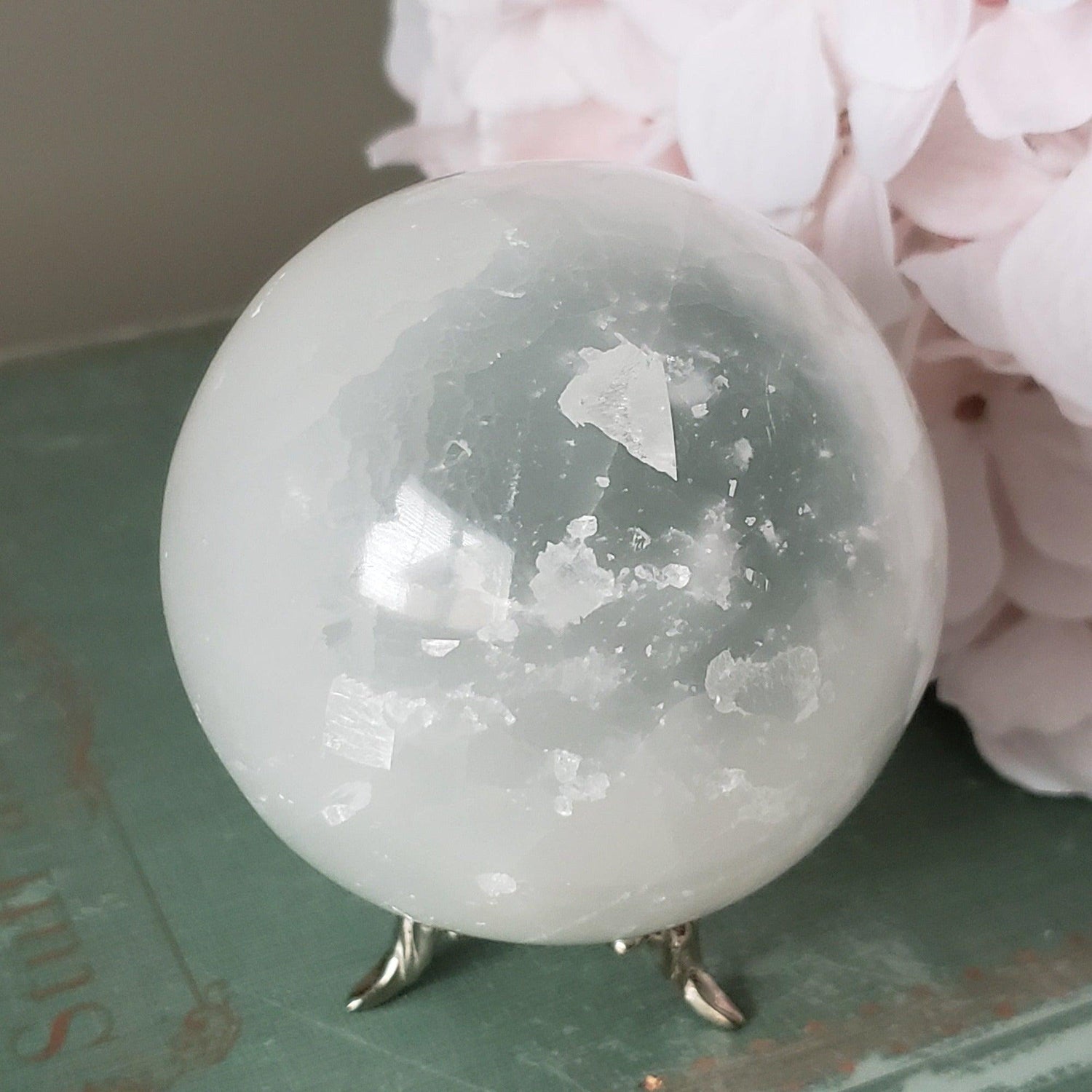  Selenite Satin Spar Sphere | 72 mm, 2.8 in | 465 grams 4