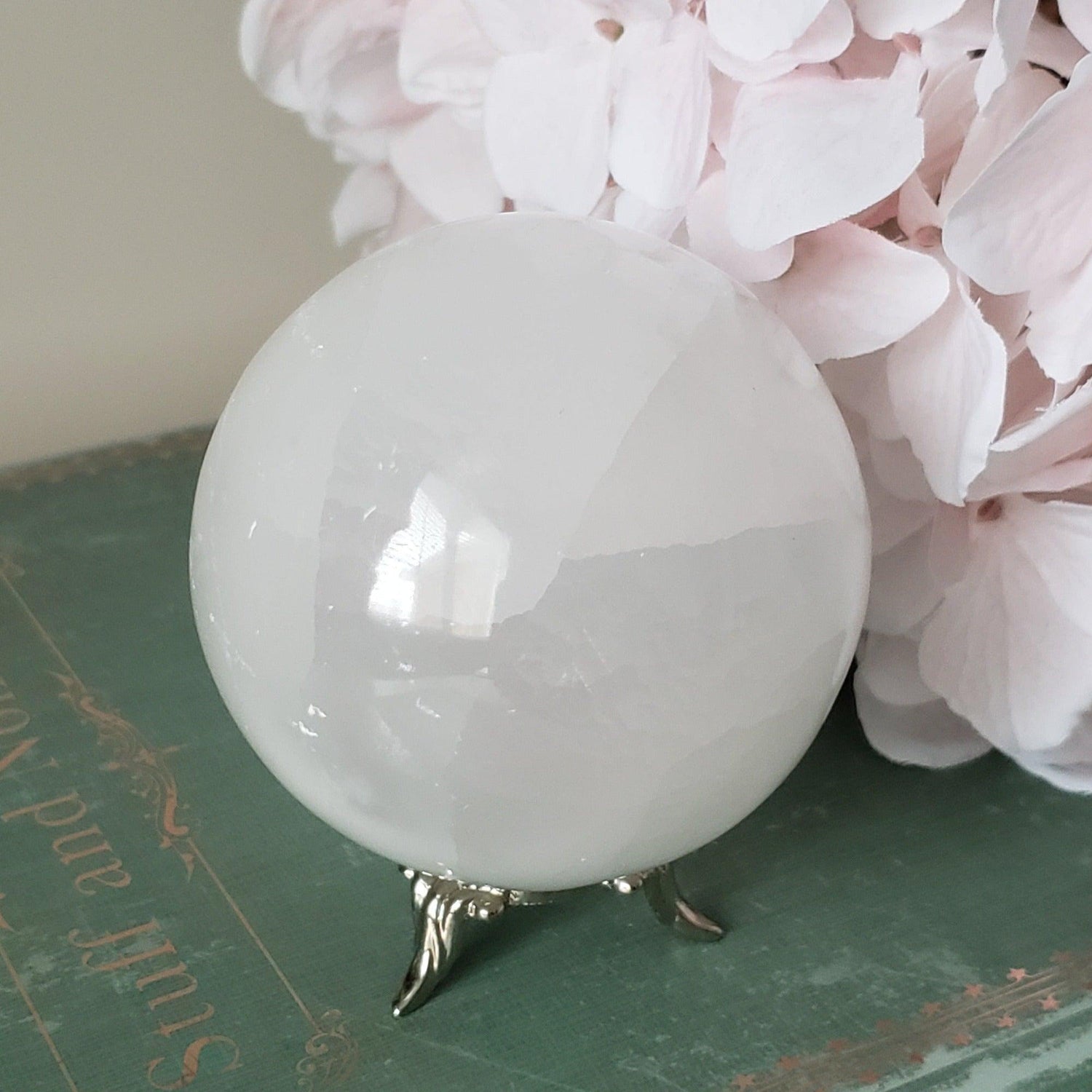  Selenite Satin Spar Sphere | 72 mm, 2.8 in | 465 grams 1