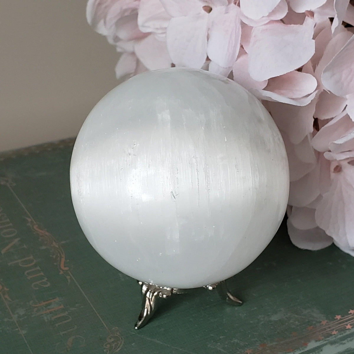  Selenite Satin Spar Sphere | 72 mm, 2.8 in | 465 grams 2