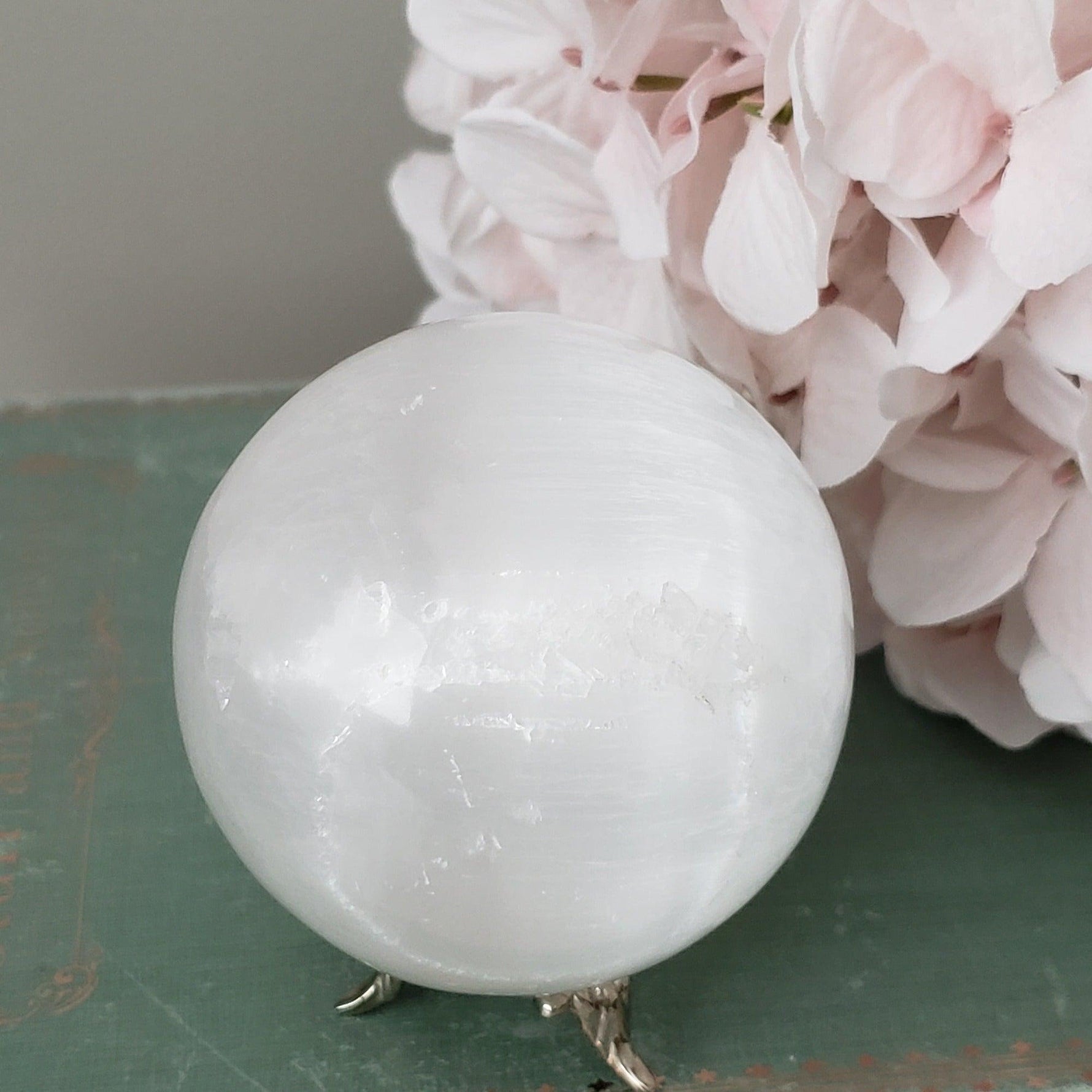  Selenite Satin Spar Sphere | 74 mm, 2.9 in | 496 grams 5