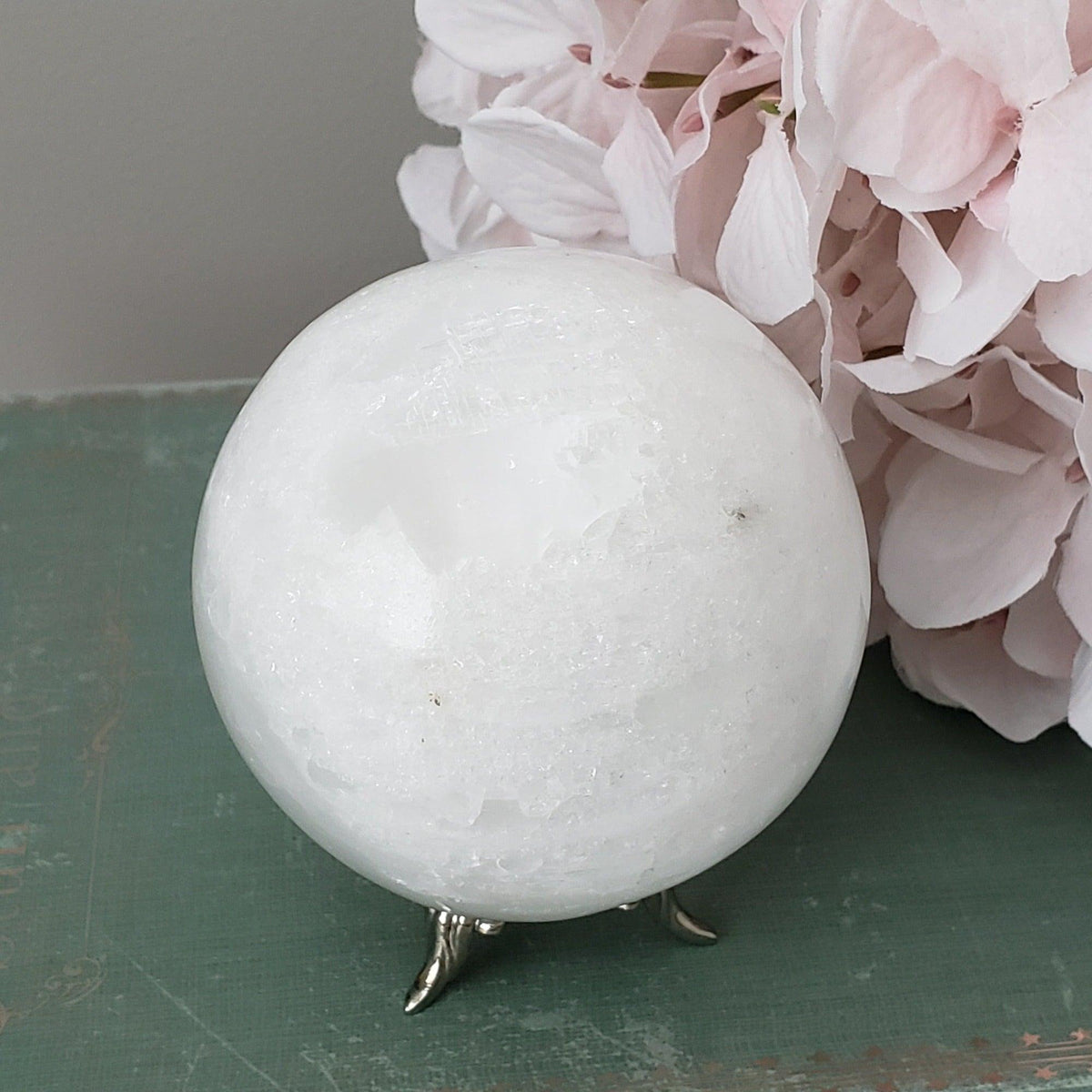  Selenite Satin Spar Sphere | 75 mm, 2.9 in | 541 grams 4