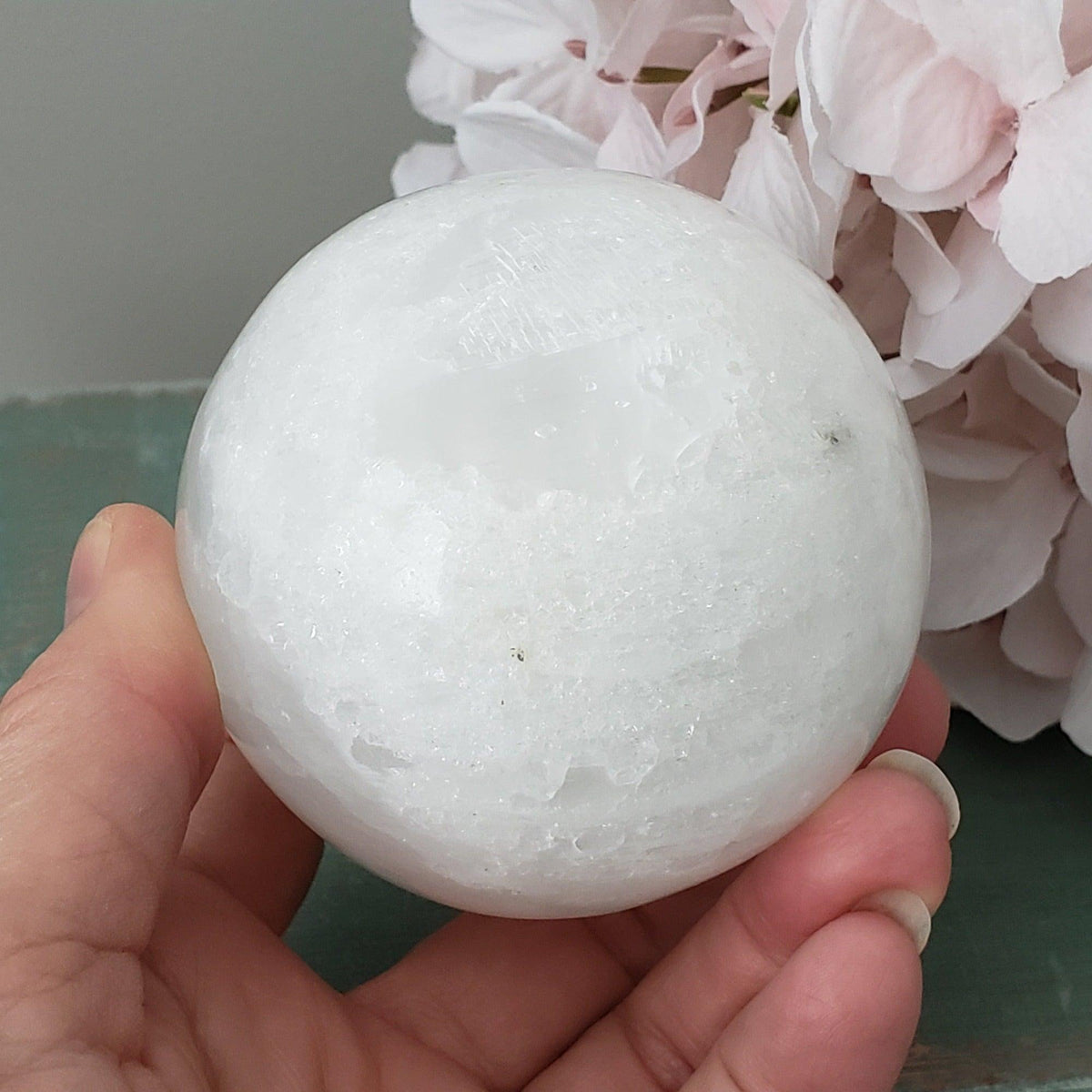  Selenite Satin Spar Sphere | 75 mm, 2.9 in | 541 grams 5