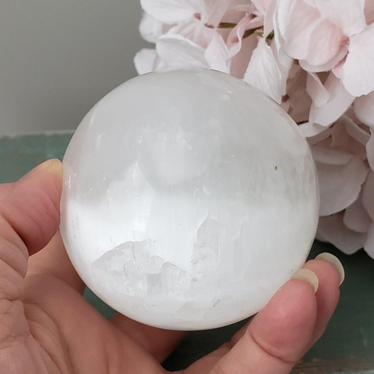  Selenite Satin Spar Sphere | 75 mm, 2.9 in | 541 grams 8